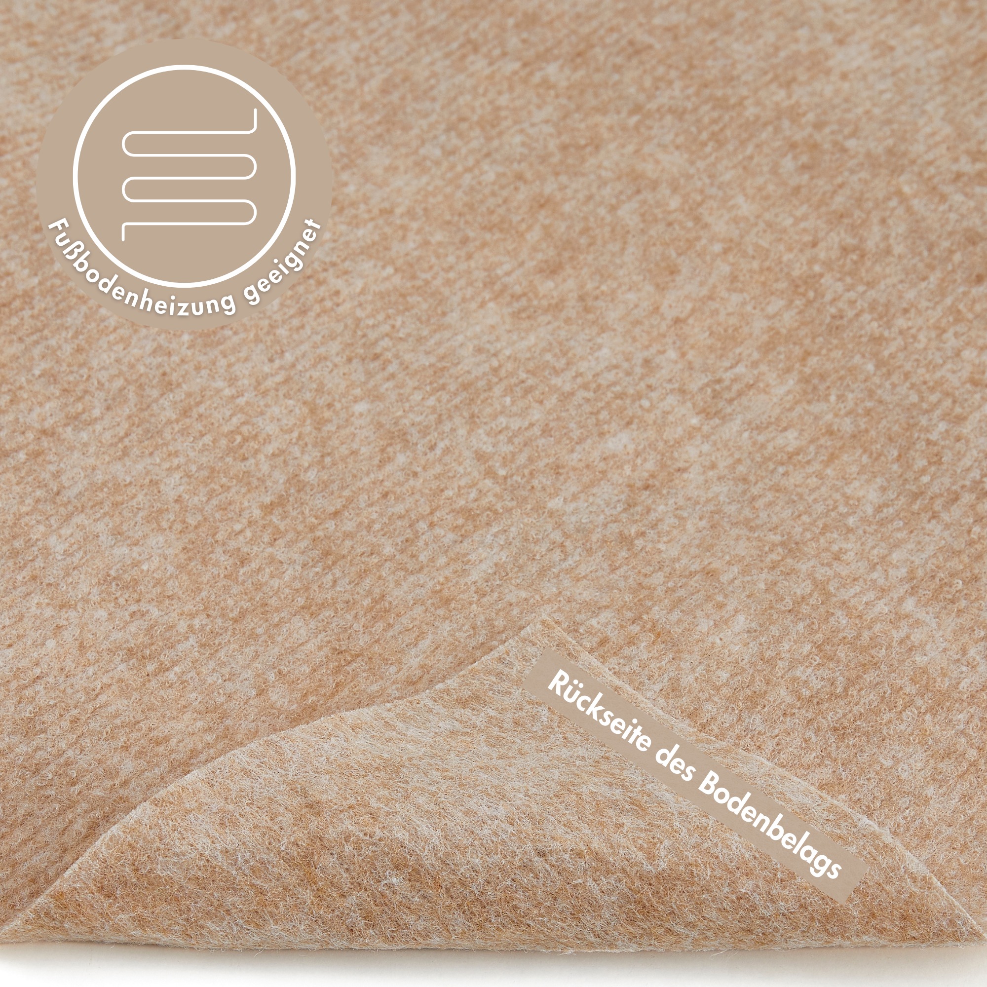 Andiamo Teppichboden »Milo, Nadelfilz, Made in Belgium«, rechteckig, 2,5 mm Höhe, Uni Farben, Breite 100 cm oder 200 cm, Wohnzimmer, strapazierfähig