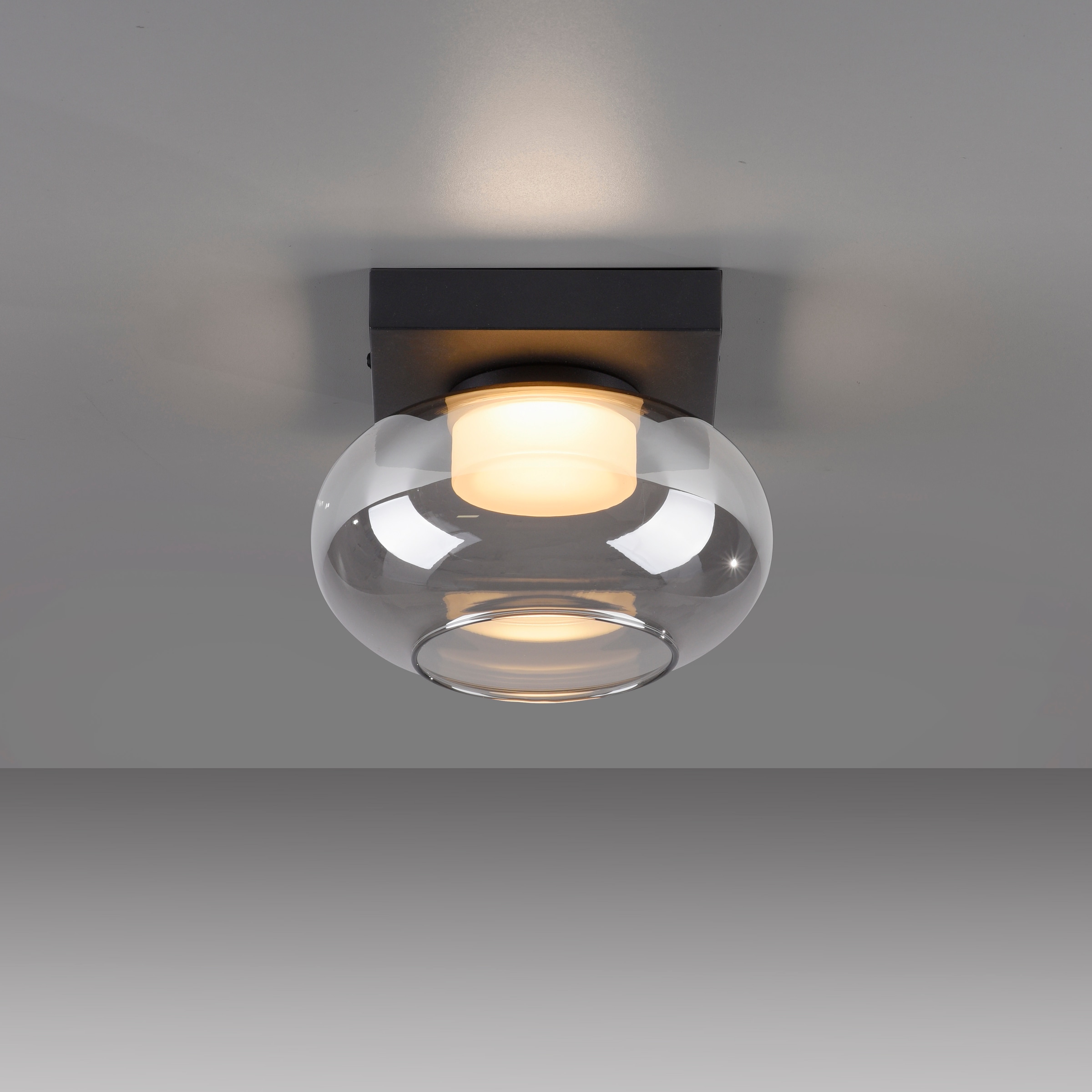 SCHÖNER WOHNEN-Kollektion LED Deckenleuchte »SIA« LED-Board 1 Stk. Warmweiß SCHÖNER WOHNEN Kollektion, SimplyDim, Memoryfunktion, Rauchglas