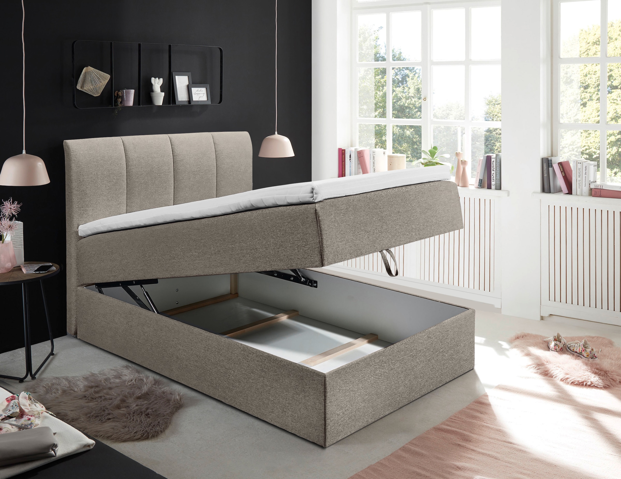ED EXCITING DESIGN Boxbett »"Granada"  inkl. Bettkasten und Topper« erhältlich in den Größen 120x200cm & 180x200cm