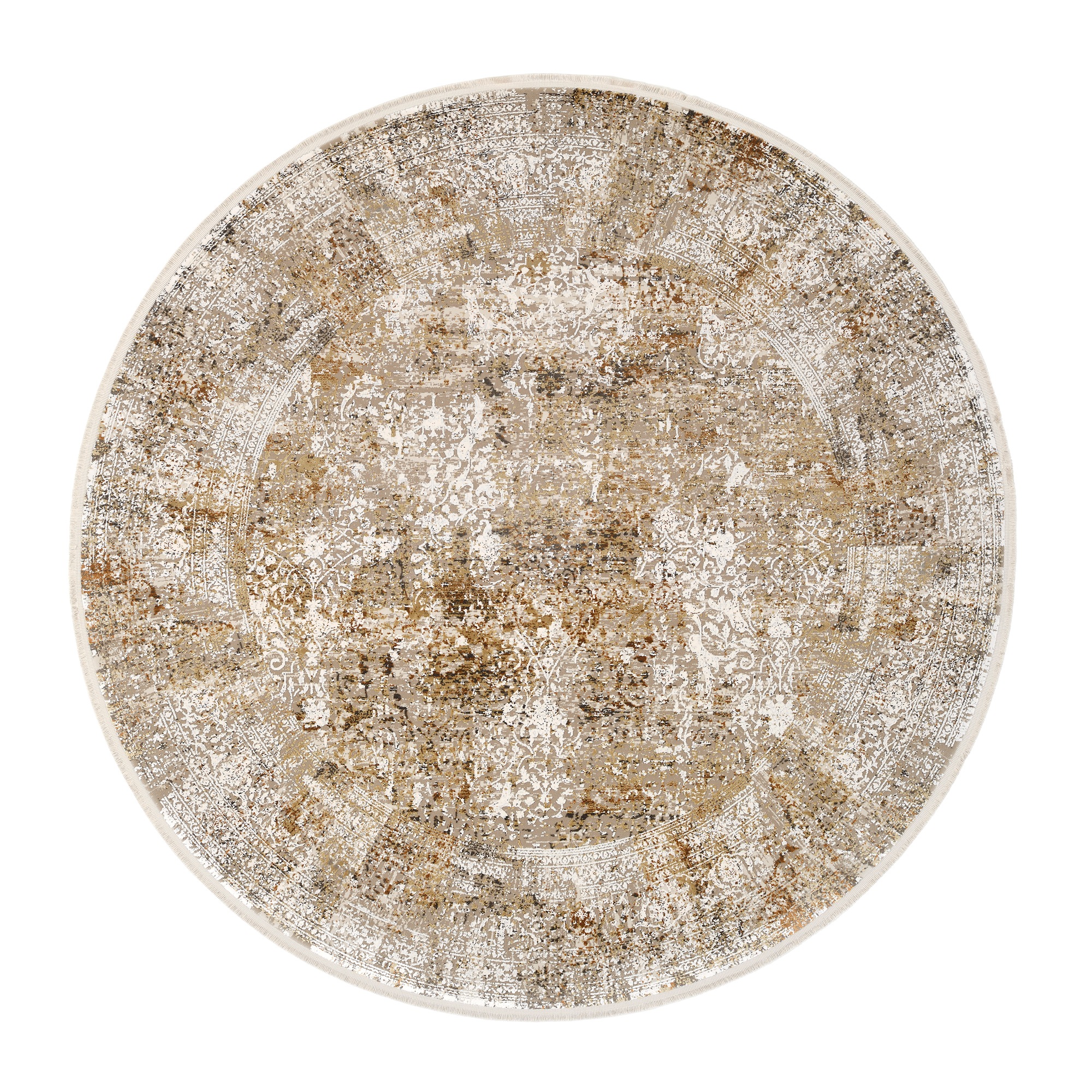 OCI DIE TEPPICHMARKE Teppich »BESTSELLER CAVA« rund 8 mm Höhe Glanz Viskose, Hoch Tief Struktur, mit Fransen, Wohnzimmer