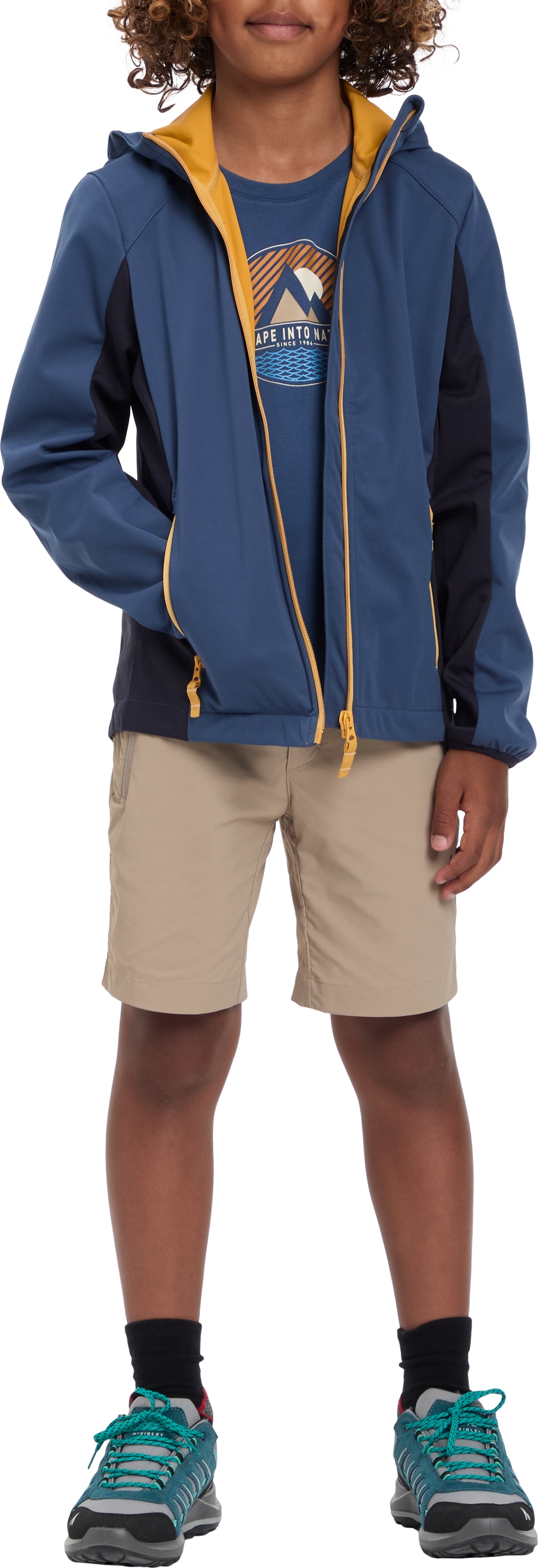 McKINLEY Outdoorjacke »JU.-UNTERJACKE ABE LT B« mit Kapuze kontrastfarbige Einsätze und Accessoires, mit Kapuze