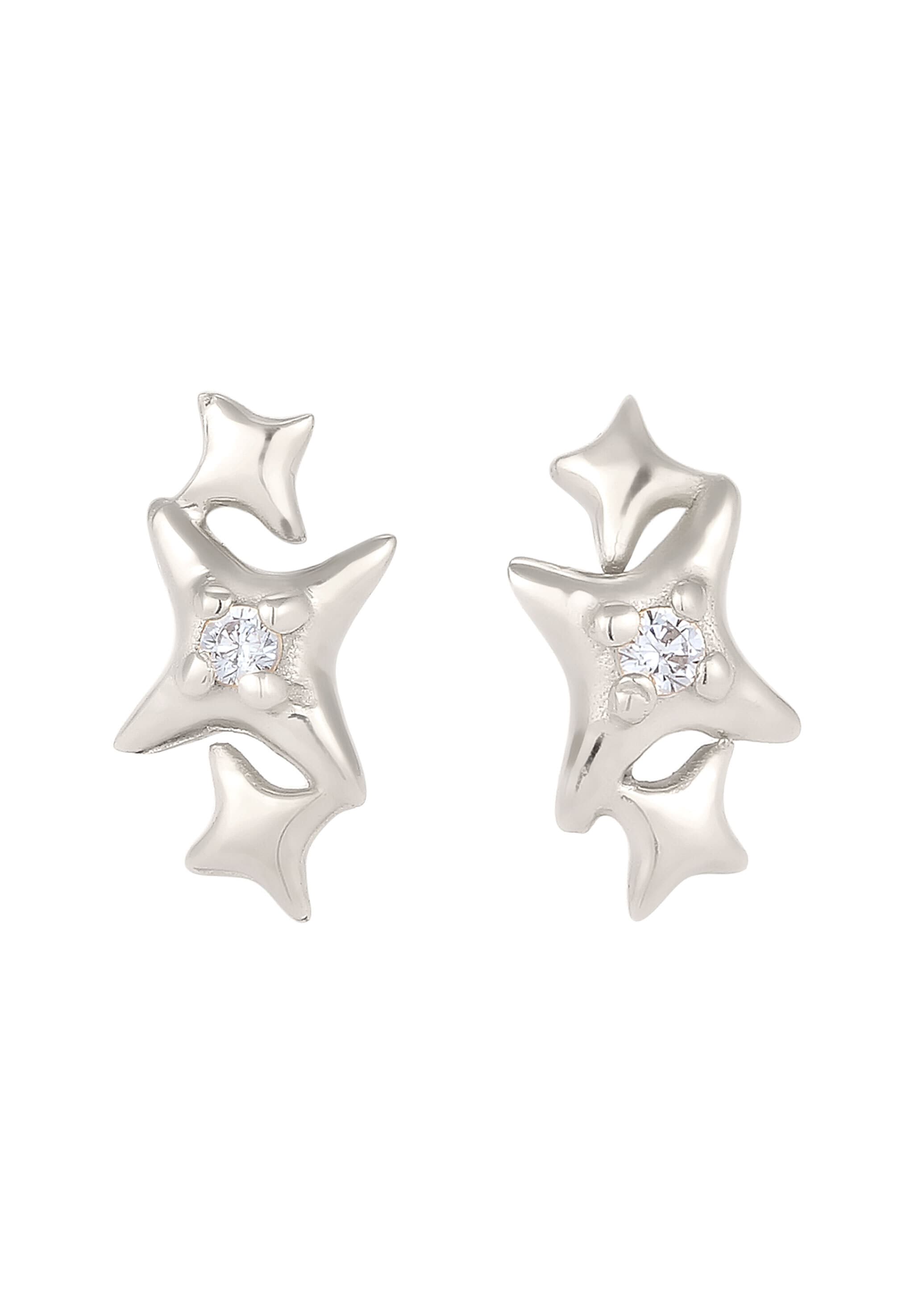 Elli Paar Ohrstecker »Ohrringe Ohrstecker Stern Zirkonia Weiß 925 Sterling Silber«