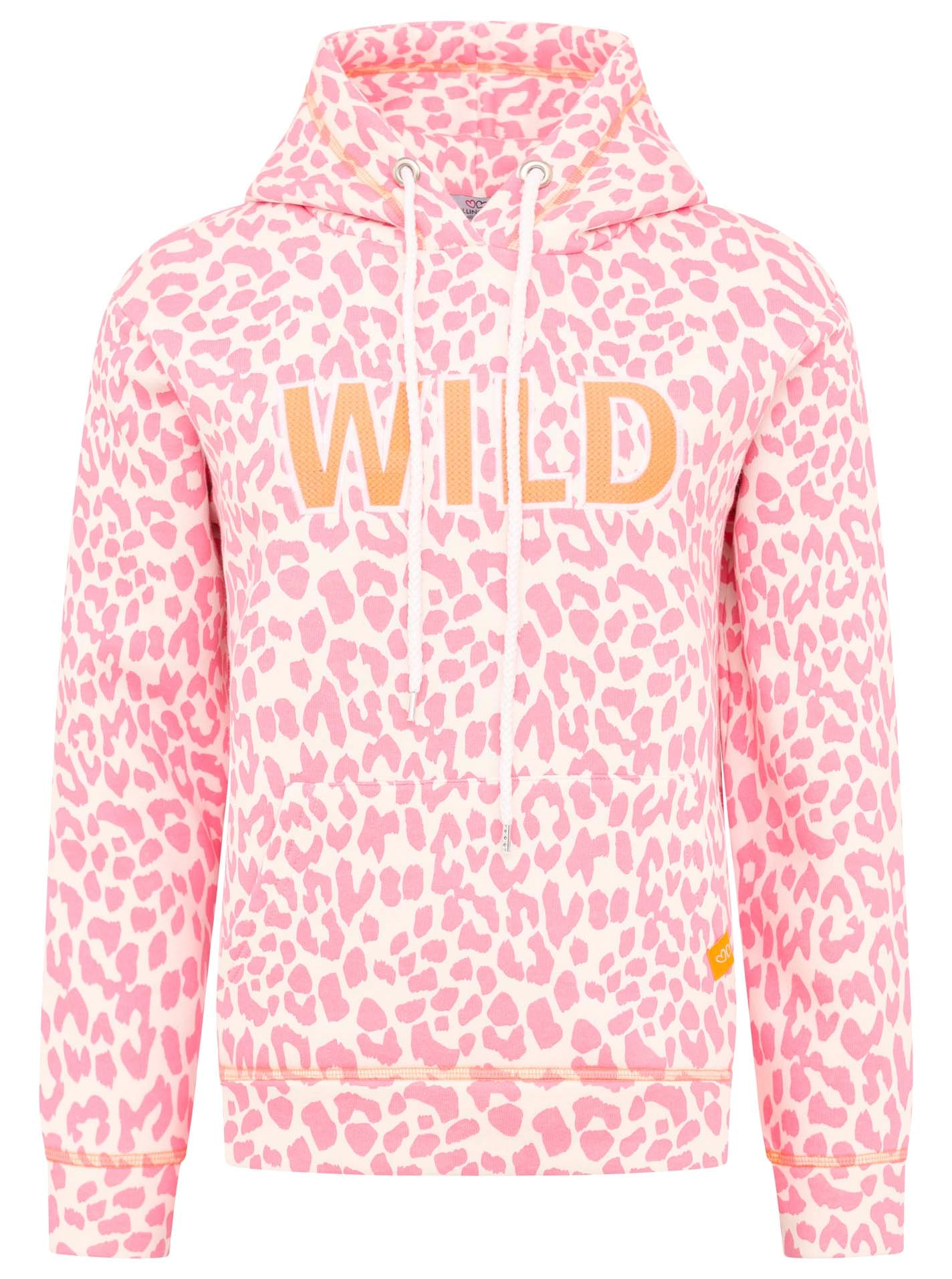 Zwillingsherz Hoodie »"Leo Pastell"«, mit Leomuster und WILD Applikation, Kapuze und Tasche