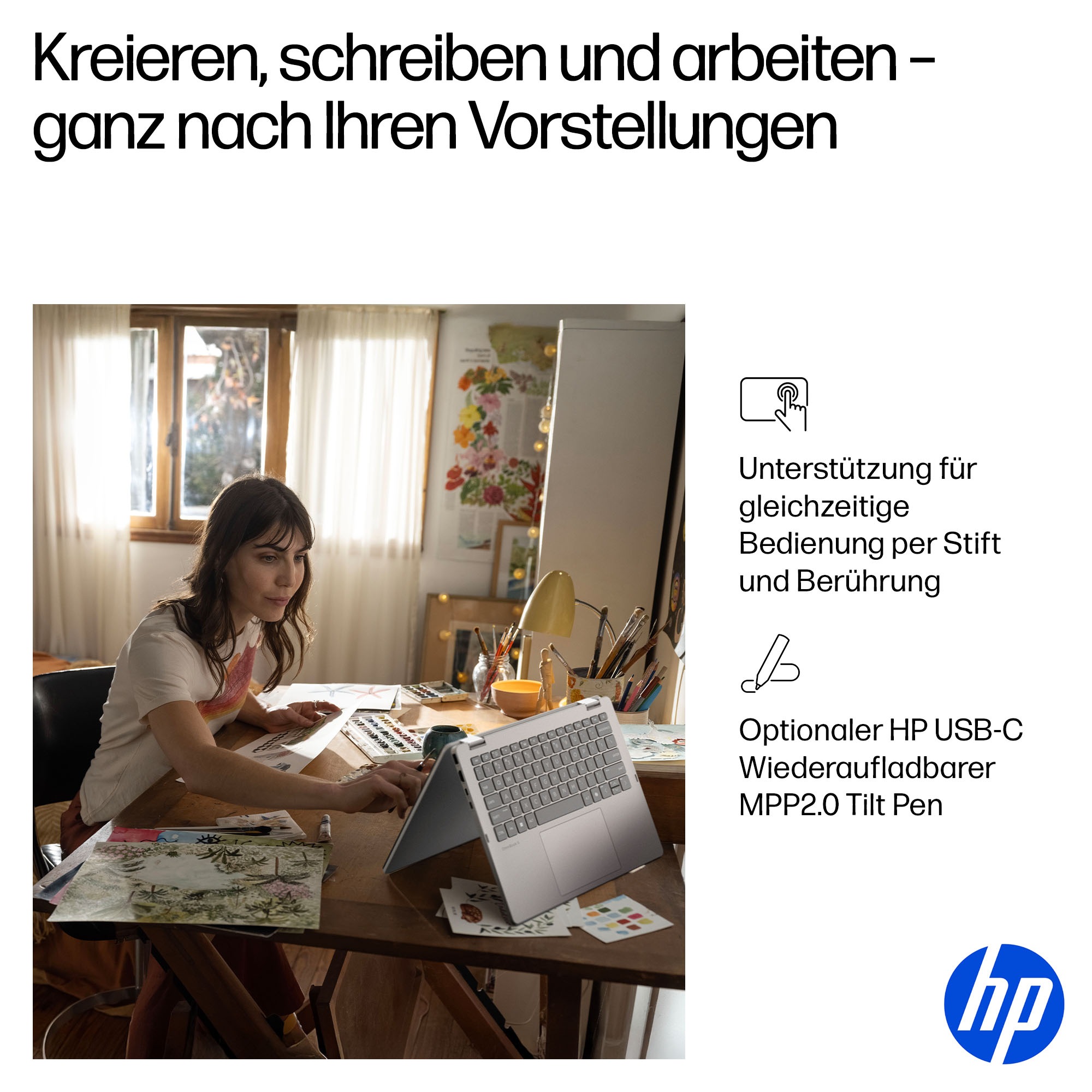 HP Convertible Notebook »14-fp0231ngx« 35,56 cm / 14 ″ Intel Core 3 Intel Graphics 256 GB SSD