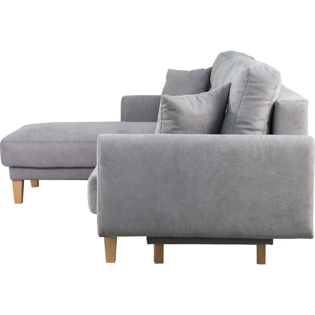 Home affaire Ecksofa »Triplo, Zierkissen, Schlaffunktion, B/T/H: 234/164/89 cm, L-Form«