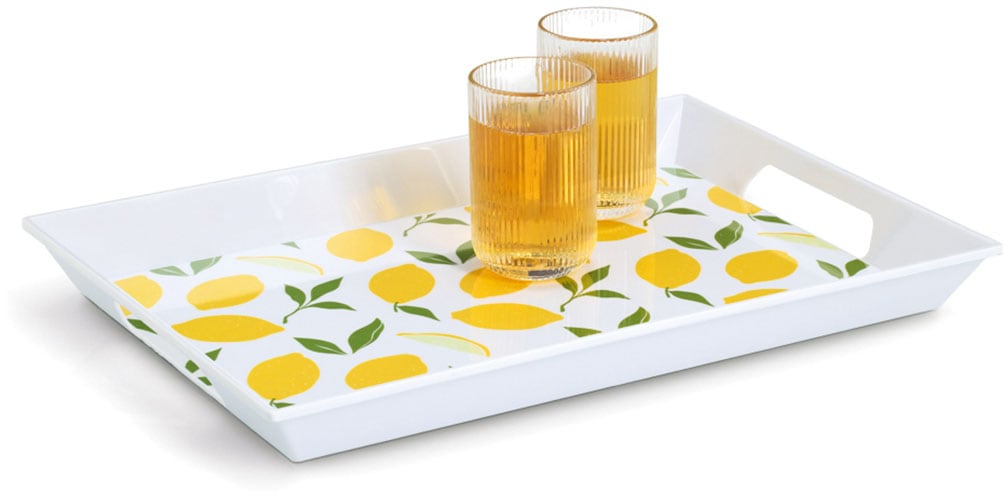 Zeller Present Tablett »Melamintablett "Lemons"« sommerliches Motiv, Tragegriffe, 34,8x50 cm