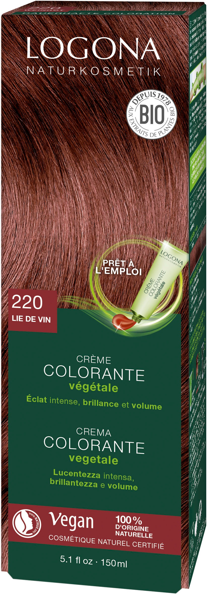Pflanzen-Haarfarbe Garantie »Logona XXL 3 Haarfarbe LOGONA Jahren Creme« mit