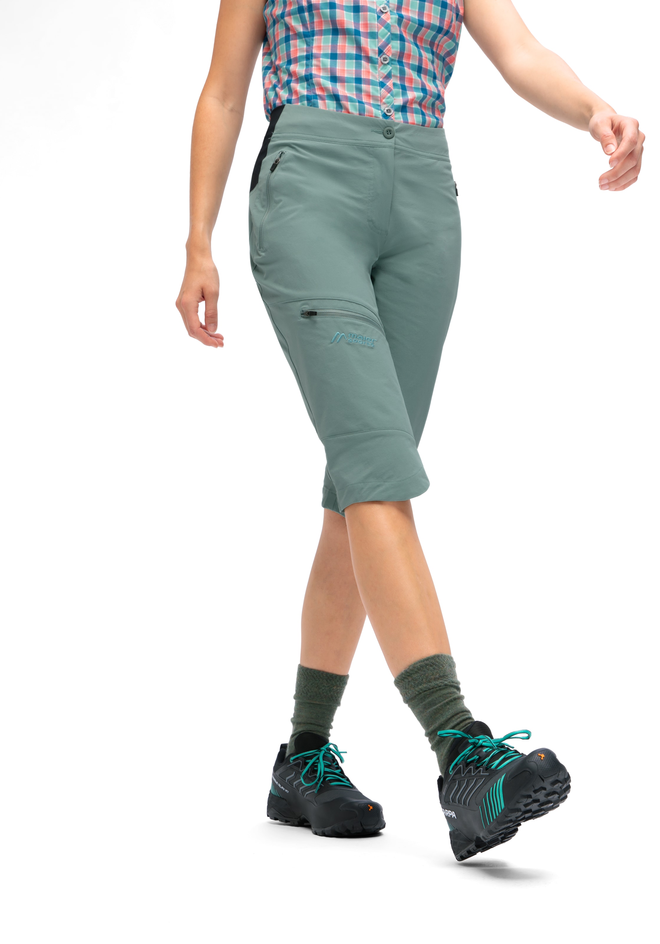 Maier Sports Outdoorhose »Inara slim Capri Vario«, Damen Wanderhose, elastische Funktionshose mit 4 Taschen, Slim Fit
