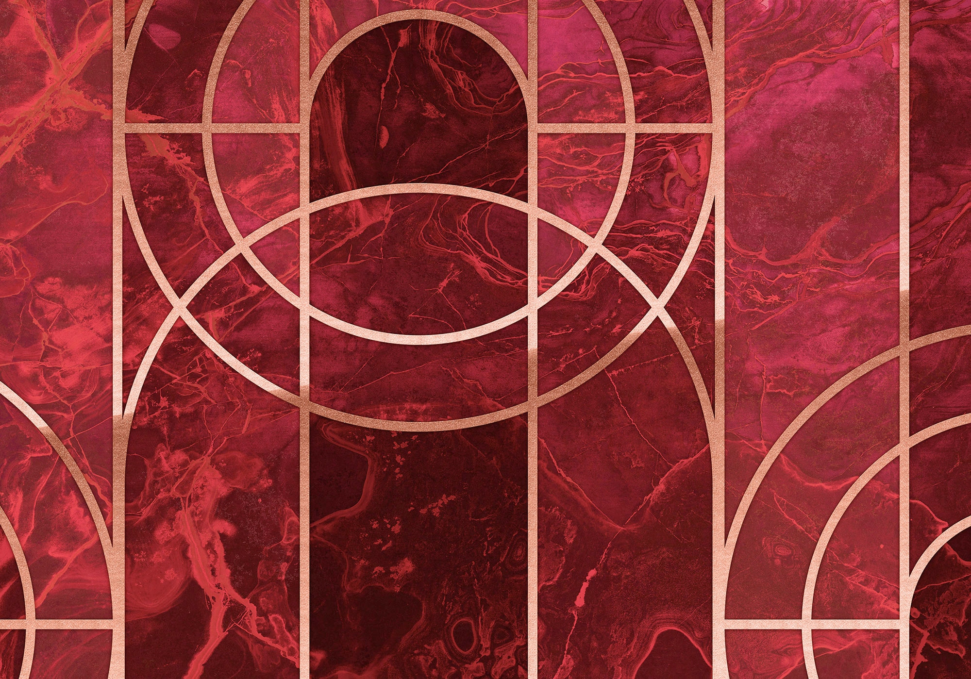 Komar Vliestapete "Digitaldruck Vlies - Pompeux - Größe 400 x 280 cm" bedruckt glatt Wohnzimmer, Schlafzimmer