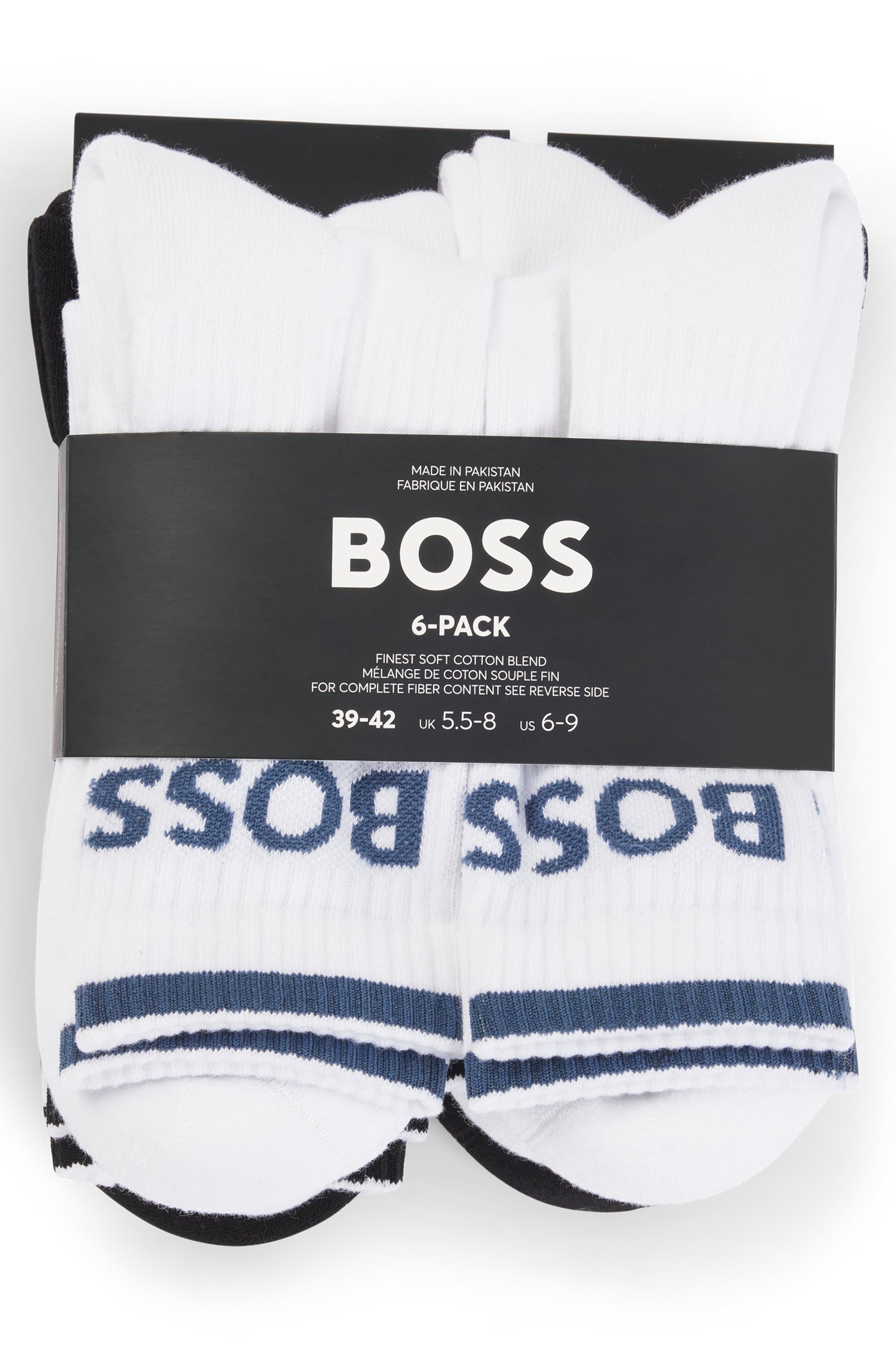 BOSS Businesssocken »6P QS Stripe CC«, (Packung, 6 Paar, 6er), mit BOSS Schriftzug
