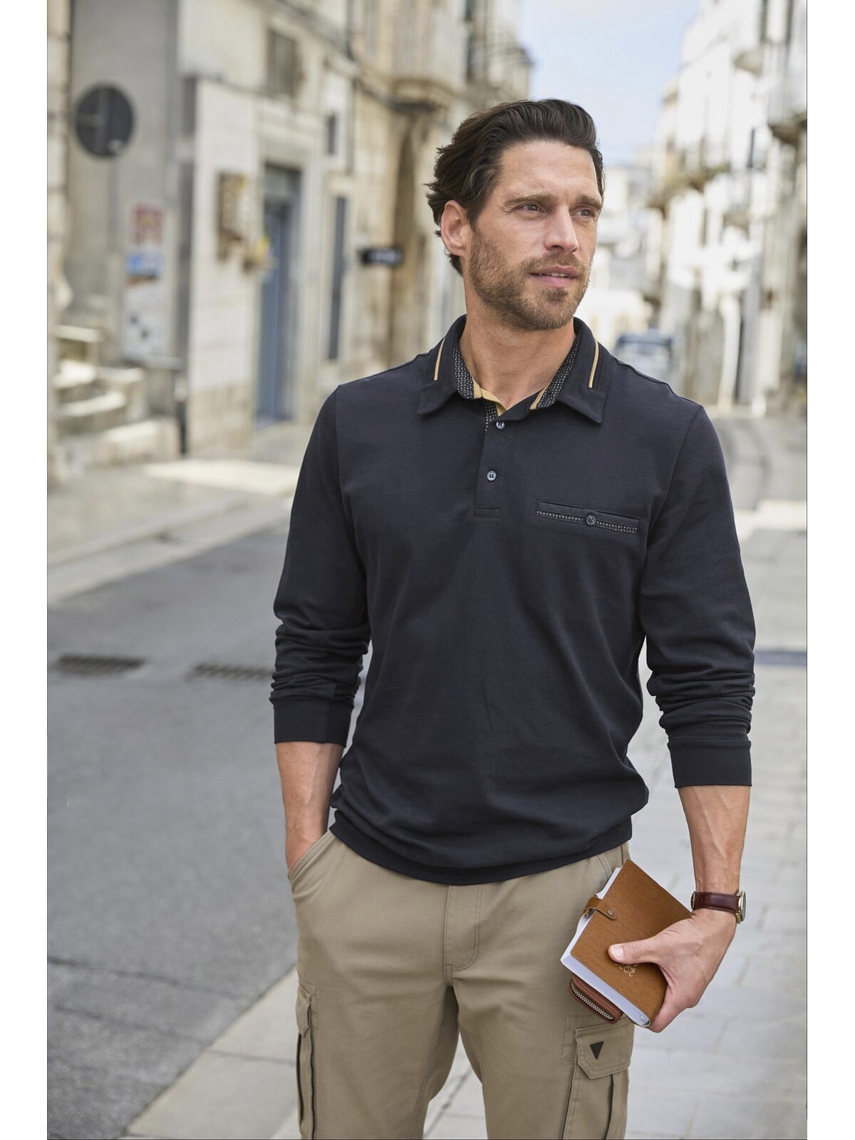 Babista Langarm-Poloshirt »Langarm-Poloshirt DOROCASTI«, (1 tlg.), aus reinem Baumwolljersey