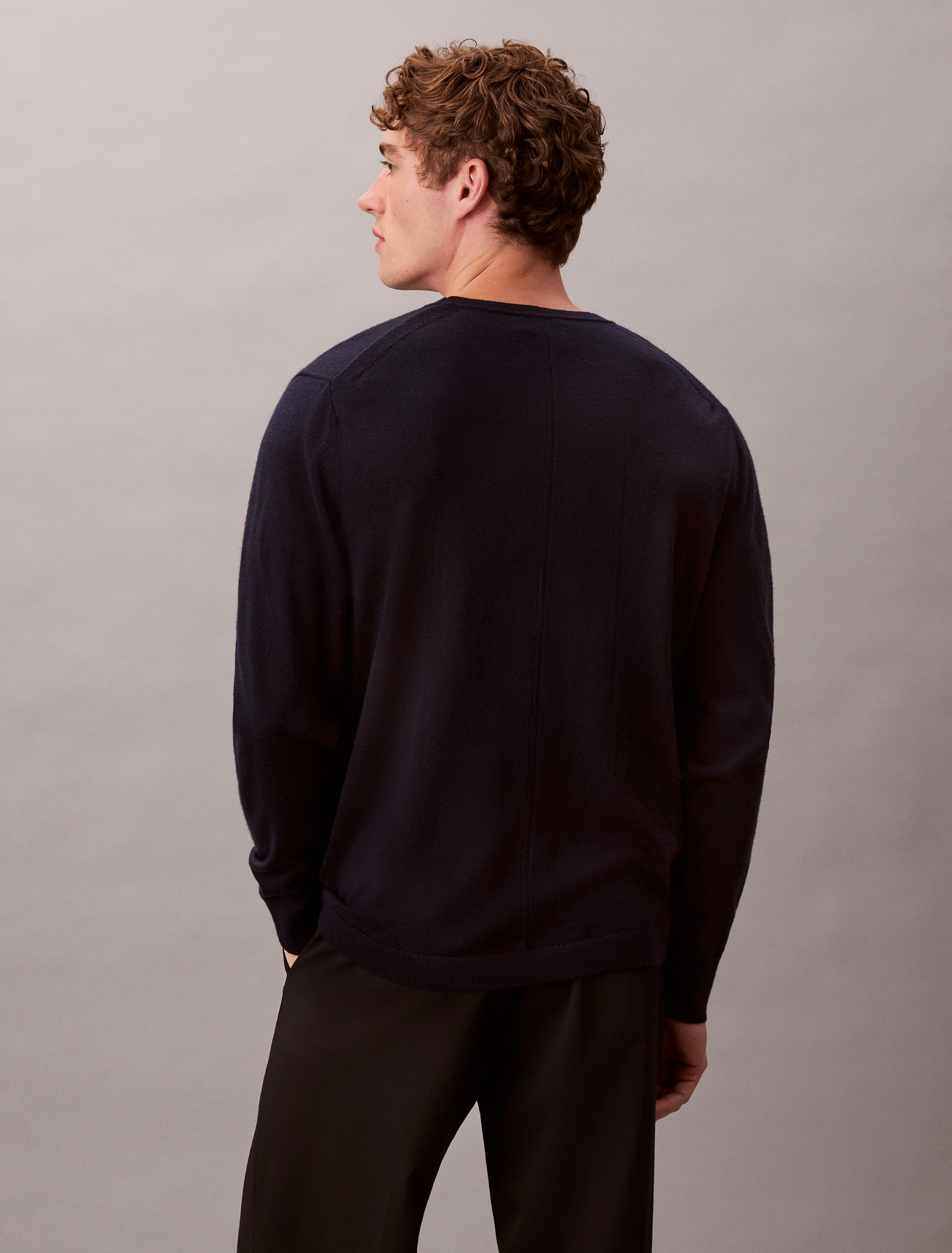 Calvin Klein Strickpullover »LS 100% MERINO CREW 14GG« Mit Rundhalsausschnitt, regular fit