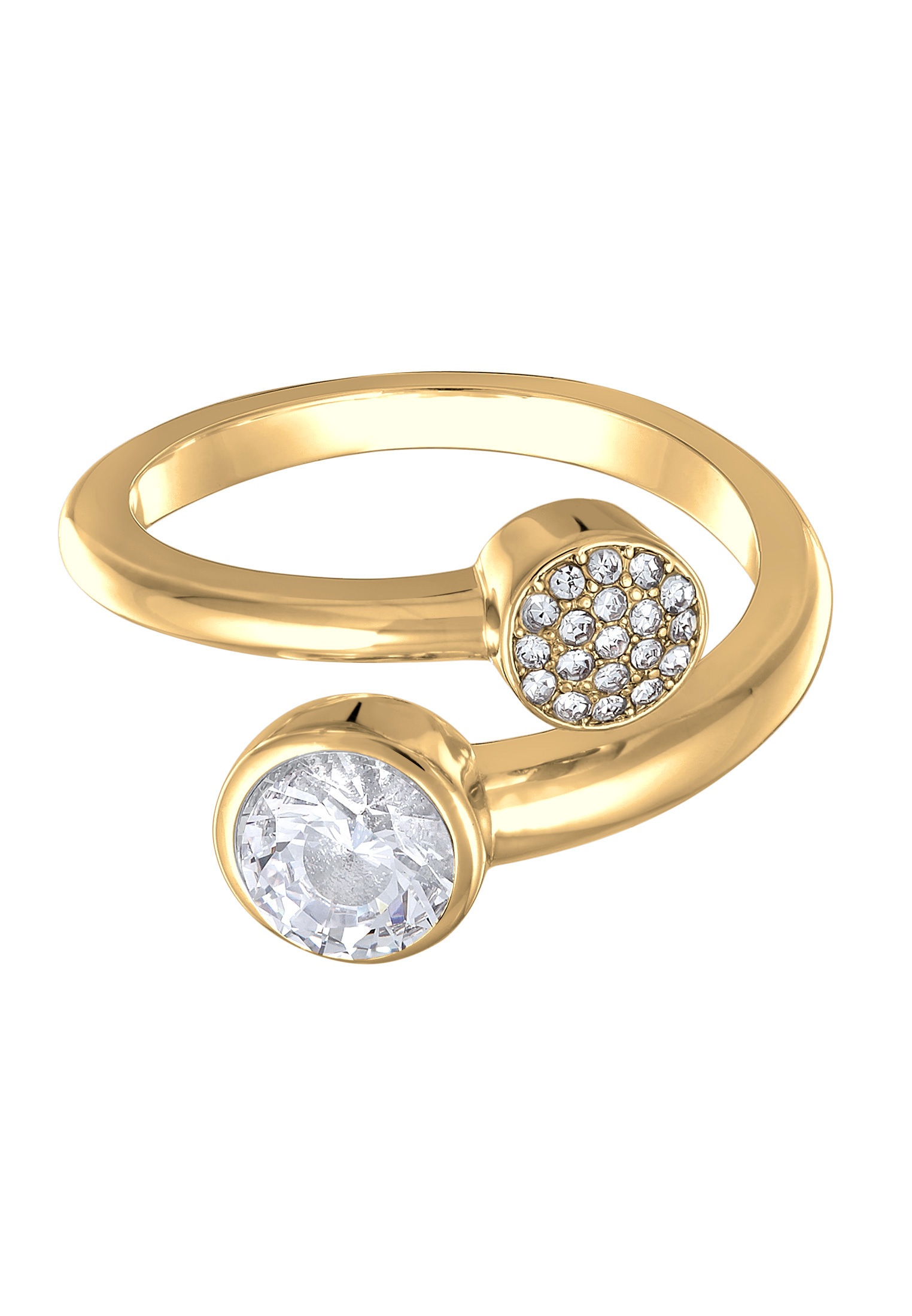 Elli Ring-Set »Ring Wickelring Kristalle Silberfarben«