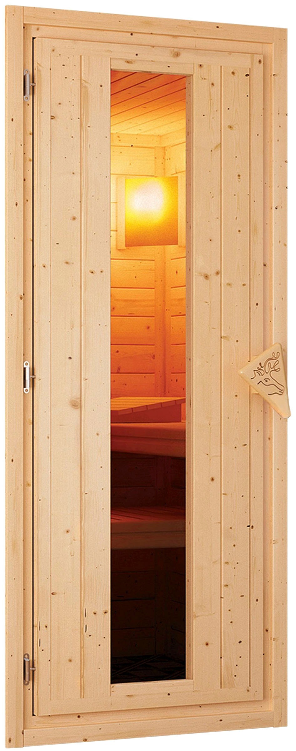 Karibu Sauna »Cellin«, (Set), 3,6-kW-Plug & Play Ofen mit int. Steuerung