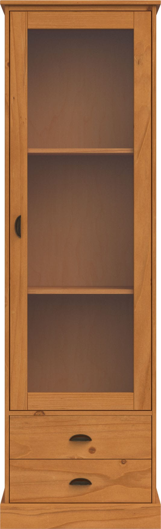 Home affaire Vitrine »Schröder«, mit 1 Schiebetür, 2 Schubkästen, aus massivem Kiefernholz, Breite 55cm