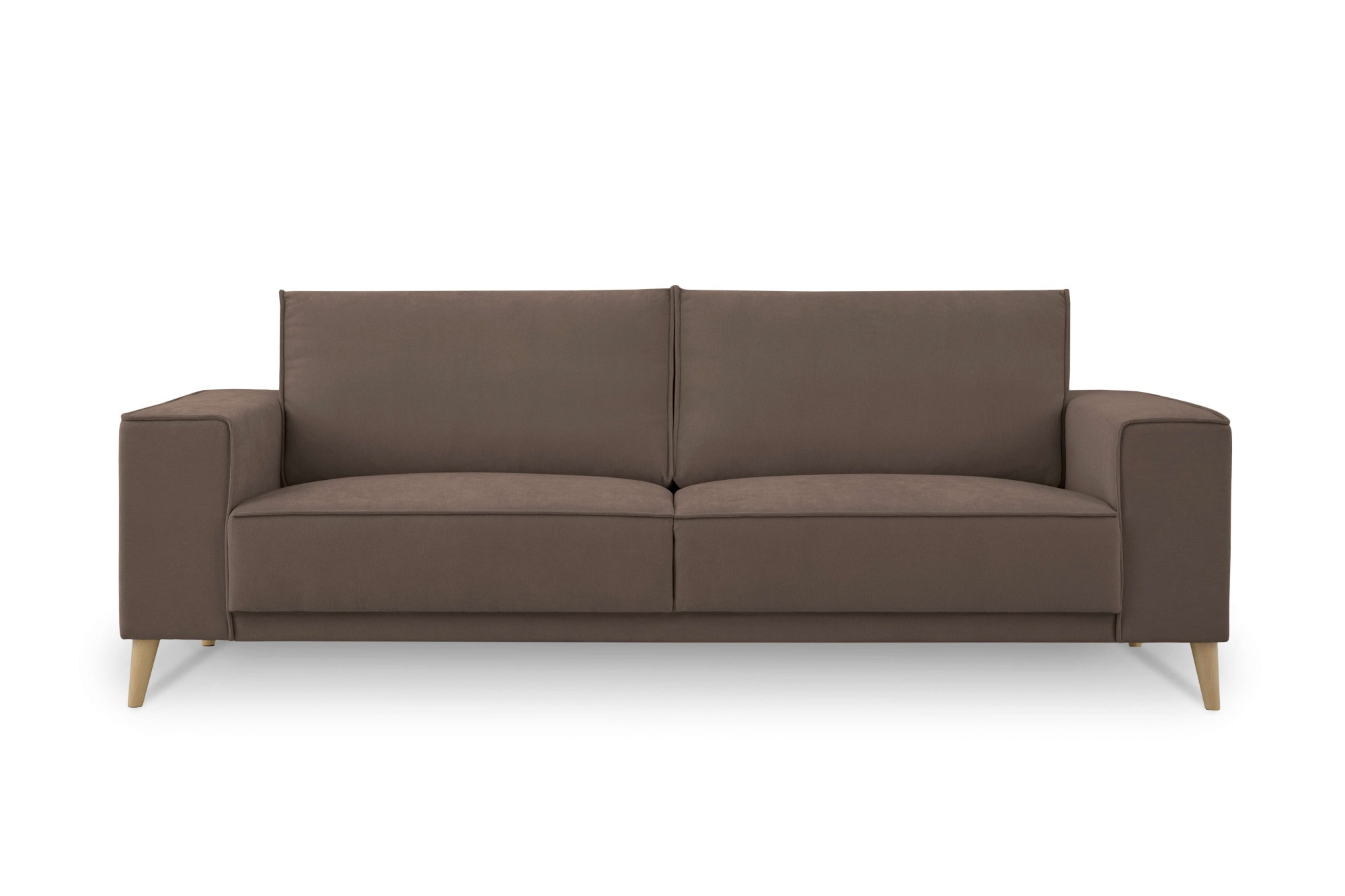 OTTO home 3-Sitzer »Oland Skandi, weicher Chenille-Stoff« 224 cm, Wellenunterfederung, Skandi-Design, Massivholzfüße