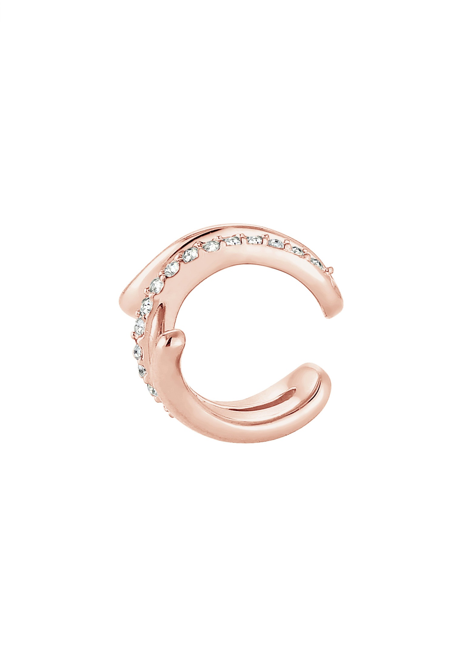 Elli Ohrklemme »Ohrringe Single Earcuff Twisted Kristalle Weiß 925 Sterling Silber«