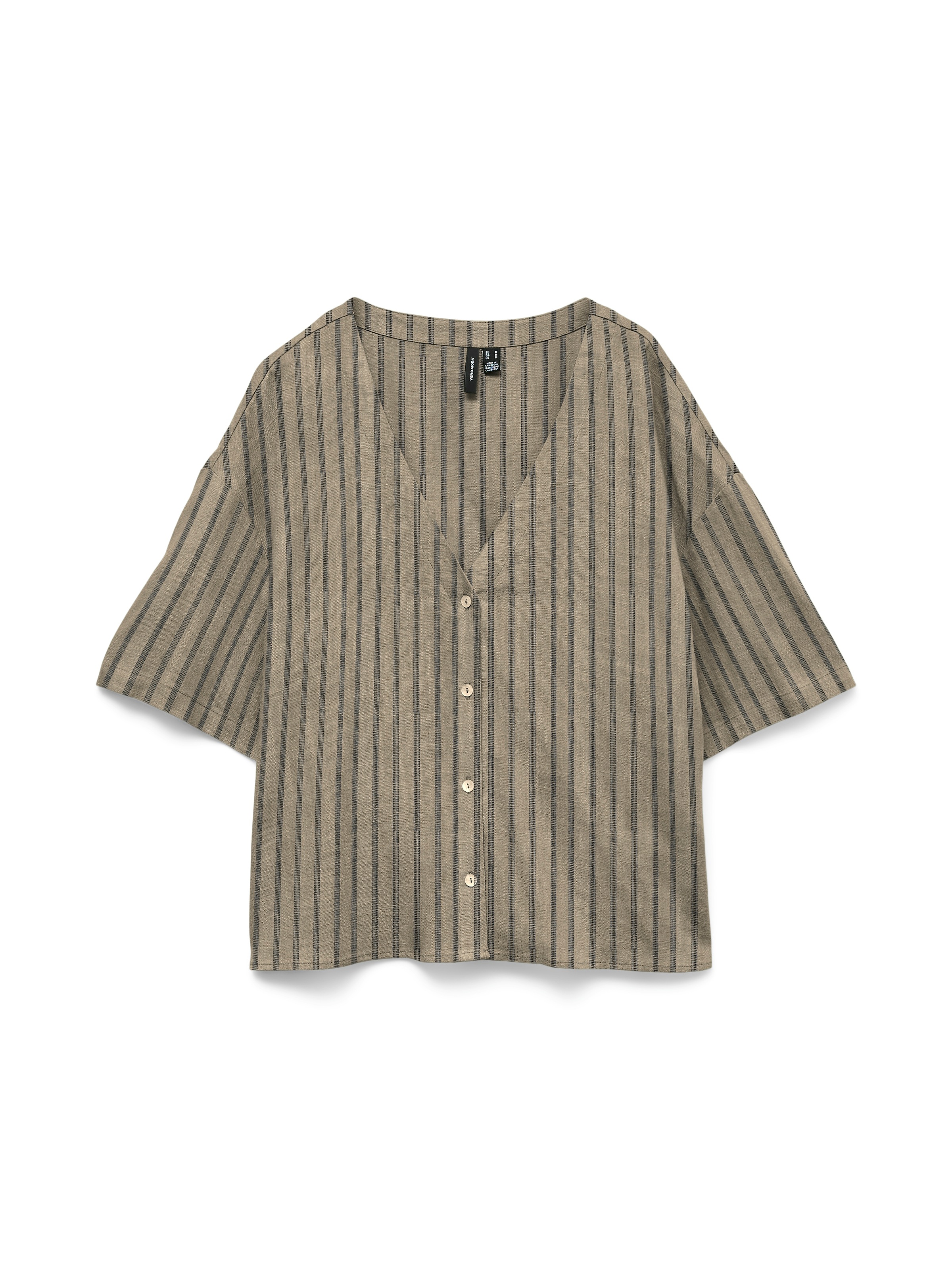 Vero Moda Kurzarmbluse »VMROSIE 2/4 V-NECK SHIRT NOOS« Viskosemischung. mit Leinen, Kurzarm