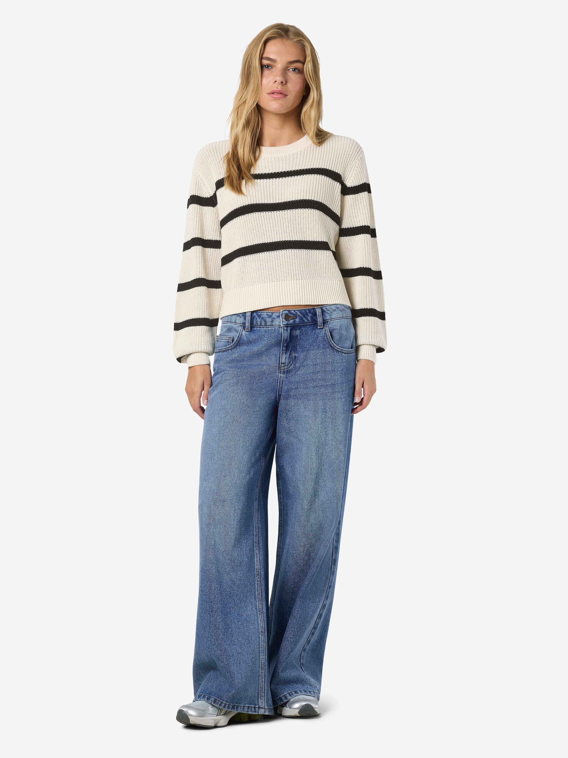 Noisy may Strickpullover »NMMAYSA L/S STRIPE O-NECK KNIT NOOS«