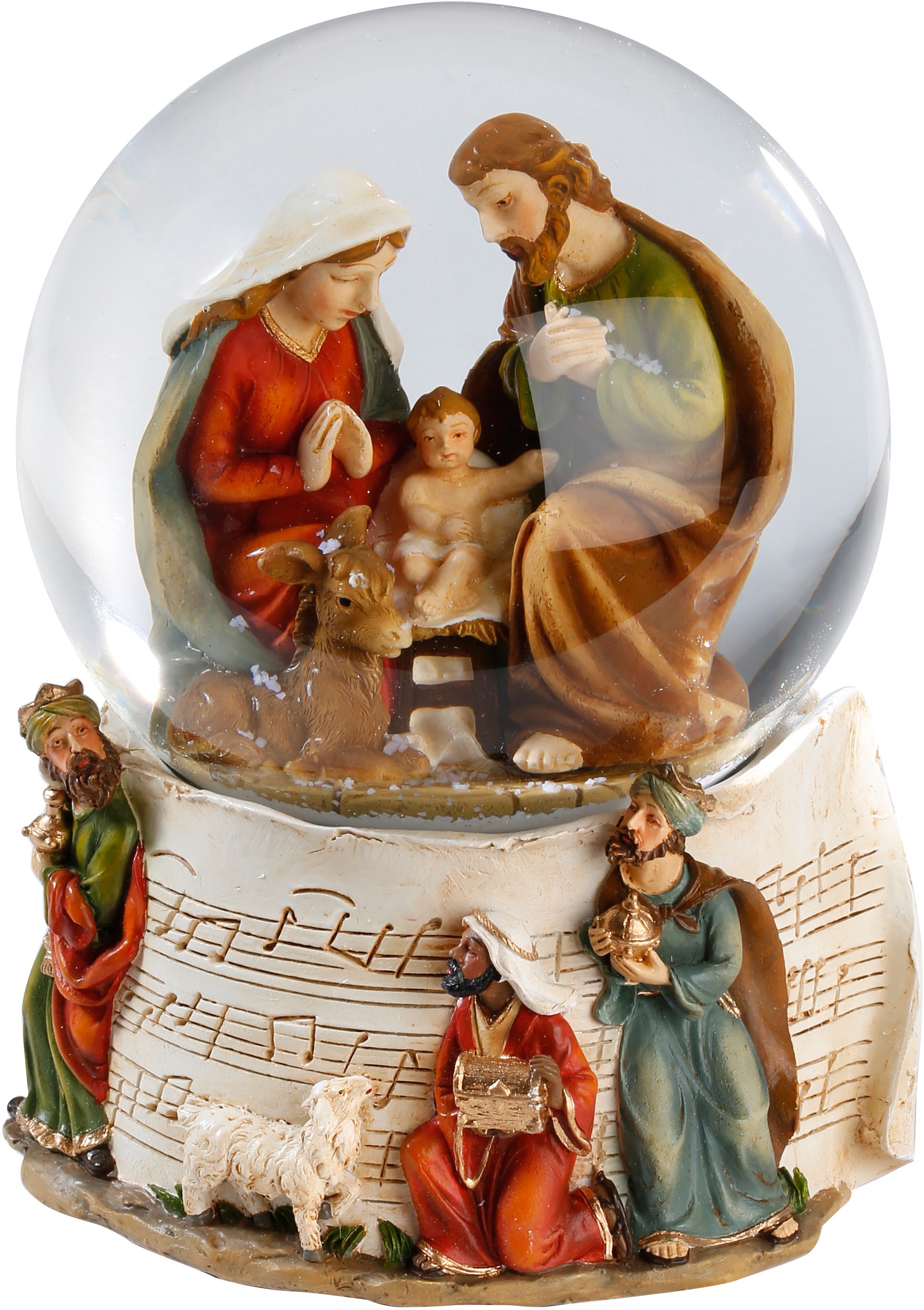 CHRISTMAS GOODS by Inge Weihnachtsfigur »Krippendarstellung, Weihnachtsdeko«,  Spieluhr zum Aufziehen mit Melodie 
