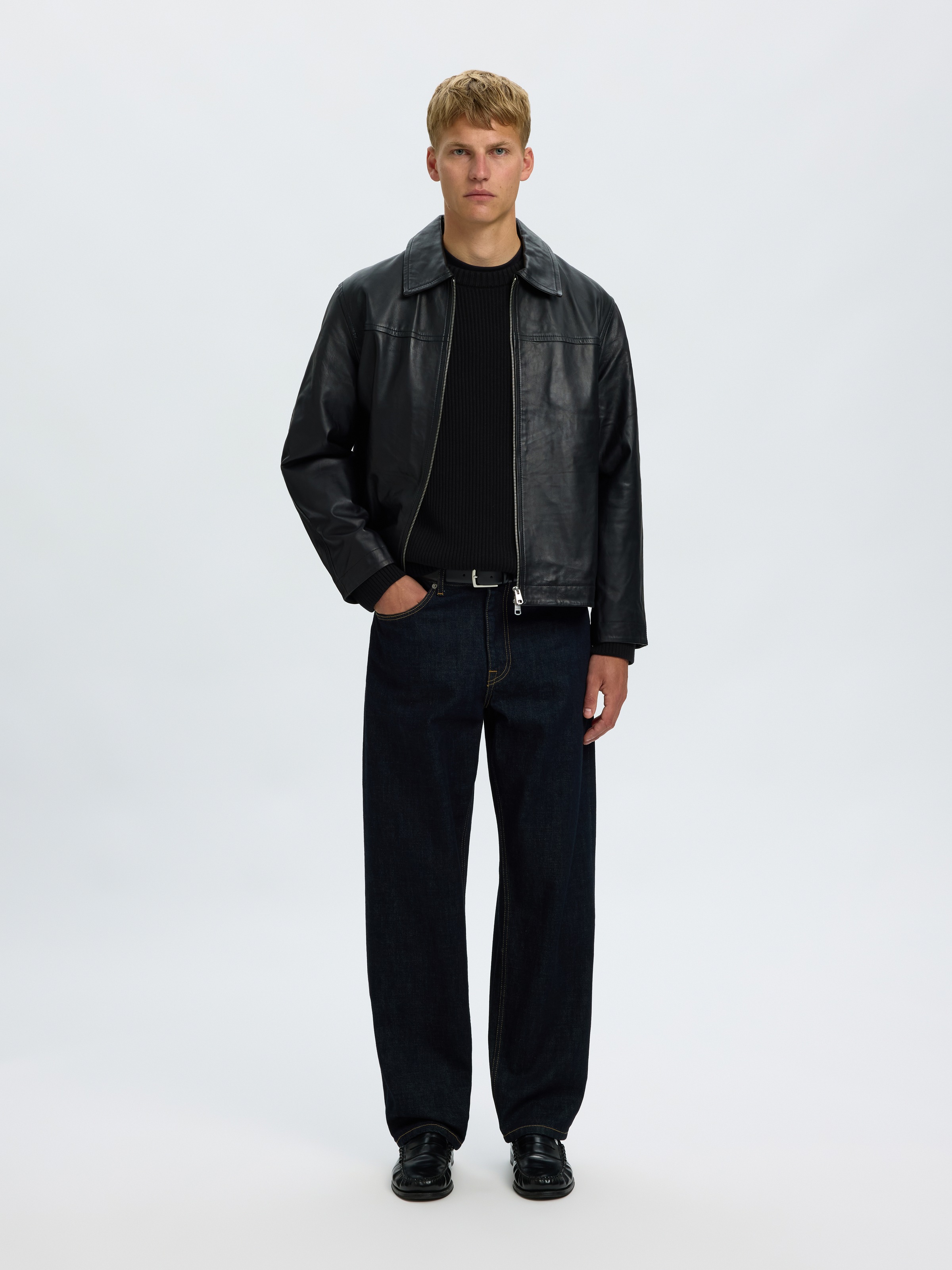 SELECTED Rundhalspullover »SLMBRAUN KNIT RIB CREW NECK NOOS« Baumwolle, relaxed fit