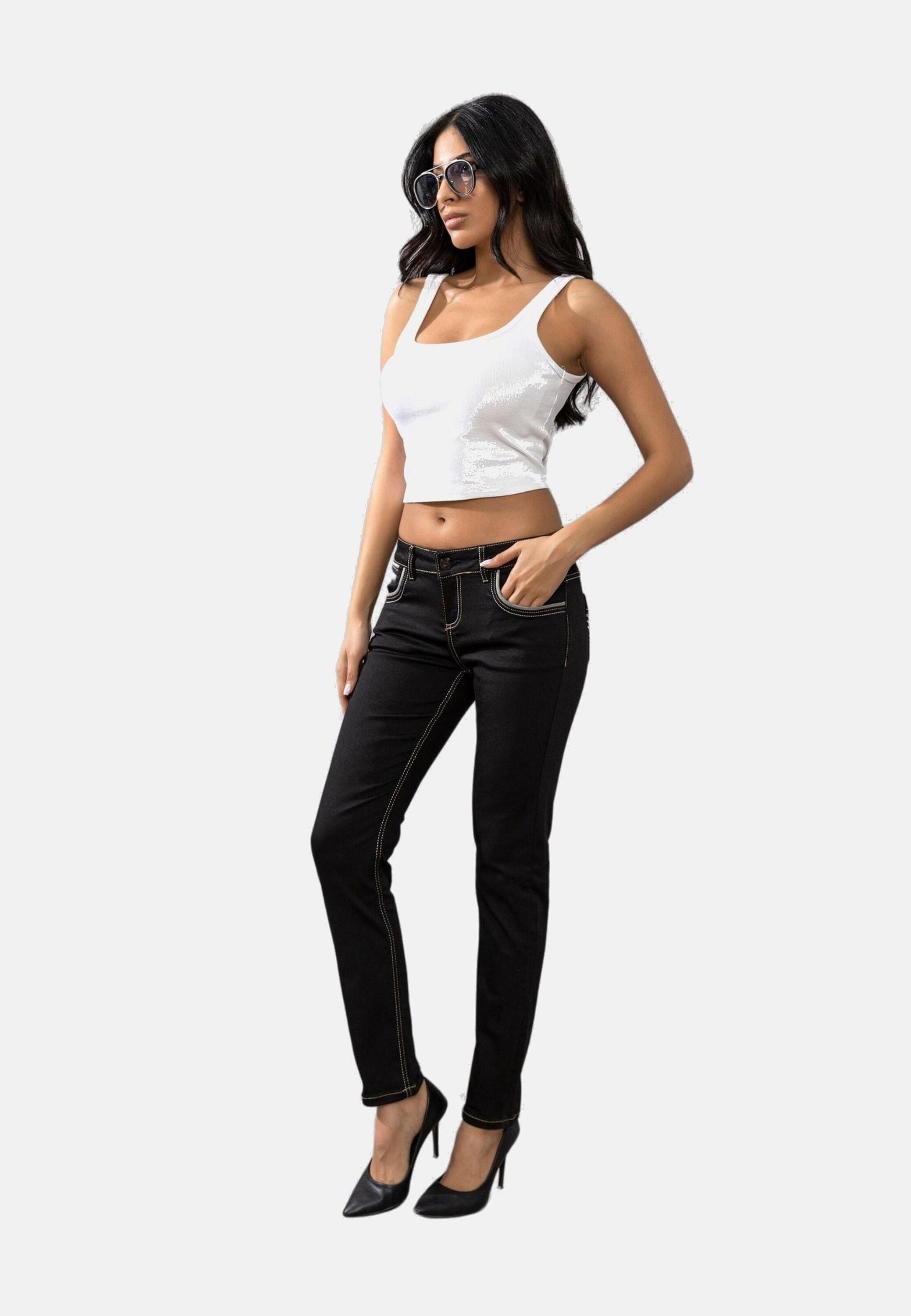 Cipo & Baxx Slim-fit-Jeans »Cipo & Baxx Jeans« mit auffällig farbigen Ziernähten, WD256