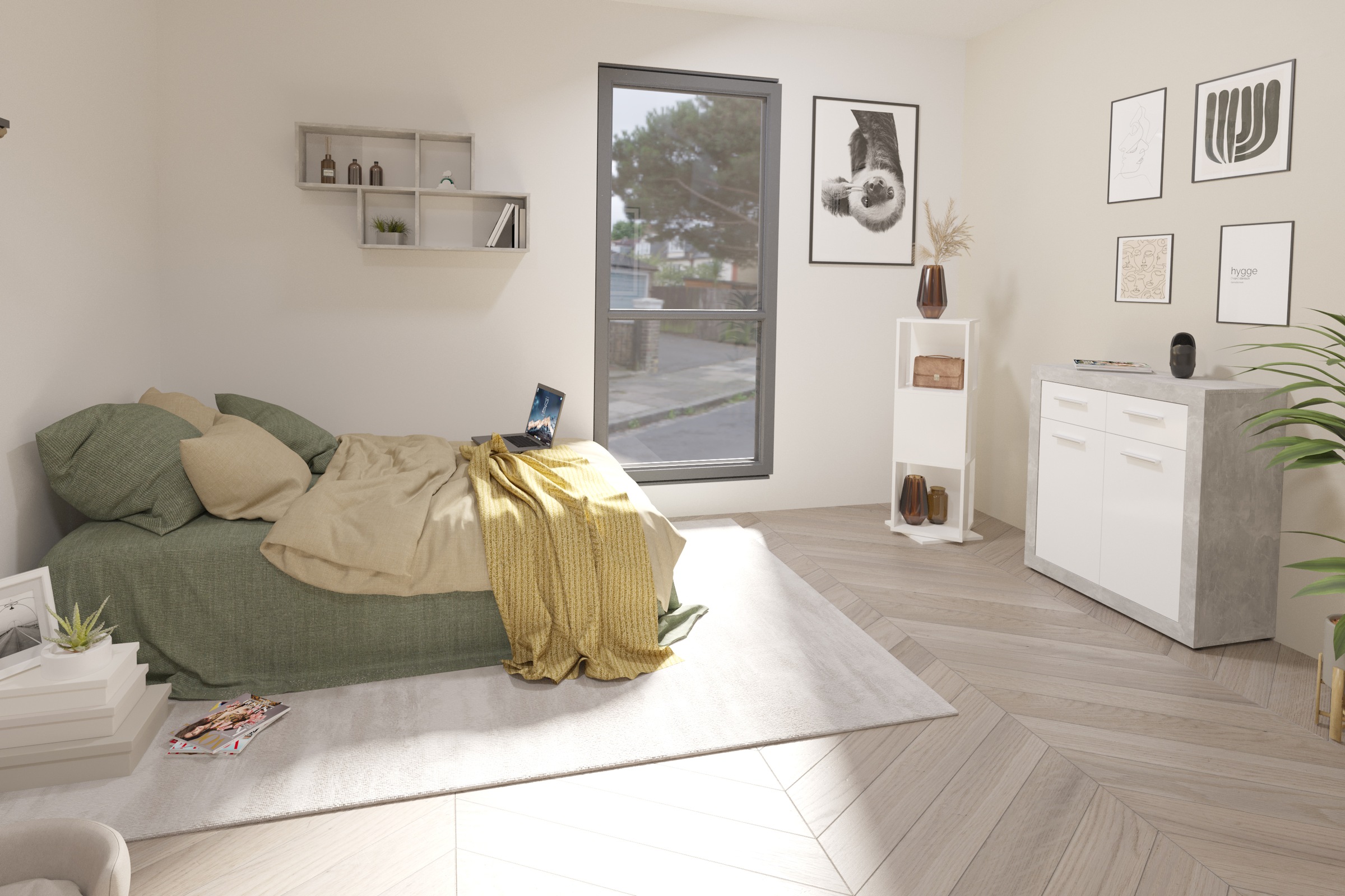 FMD Wandregal »Nora« Regal kompakt für Bücher und Accessoires, 100 cm breit, 53 cm hoch