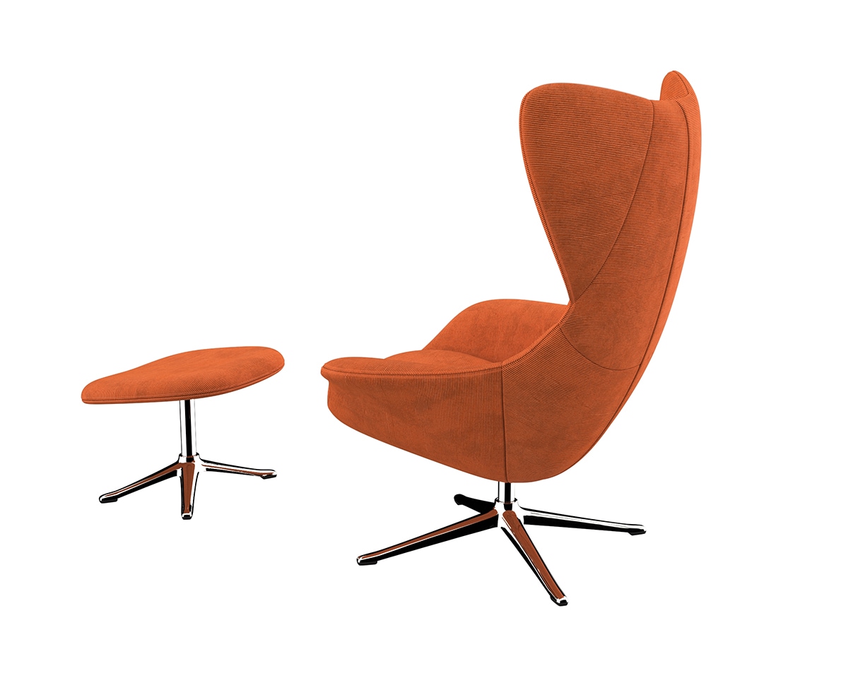 FLEXLUX Ohrensessel »Stilo Relaxsessel, TV-Sessel, OTTOs Choice«, Solitär, Stil-Ikone, drehbar, Fuß Aluminium