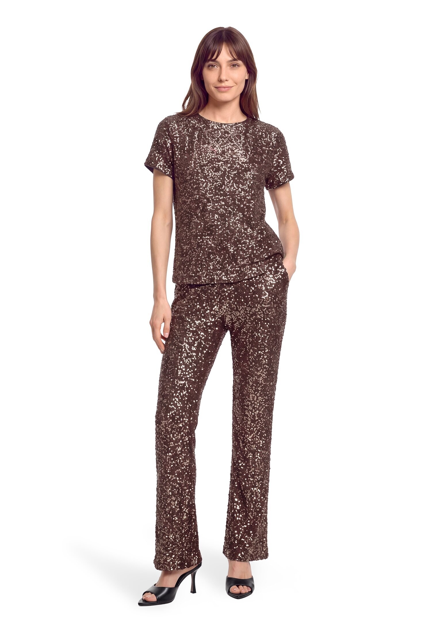 Betty&Co Klassische Bluse »Blusenshirt mit Pailletten«