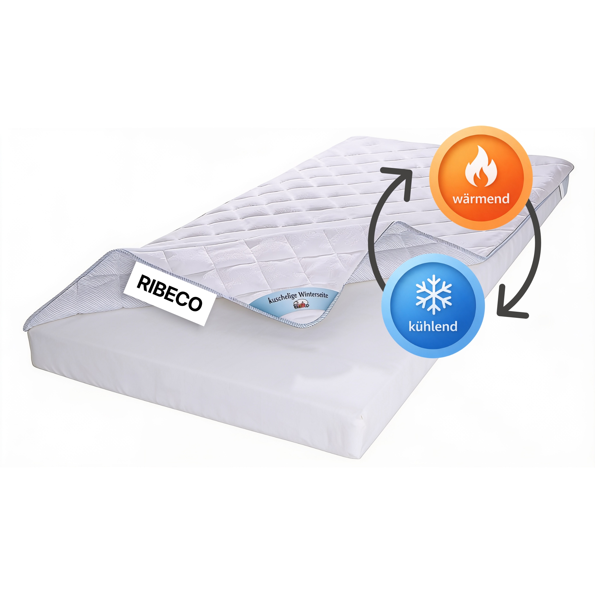 RIBECO Matratzenauflage »Top Cool, Auflage 90x200 cm, 120x200 cm, 180x200 cm, wendbar« Matratzenschoner, mit über 1.300 positiven Kundenbewertungen!