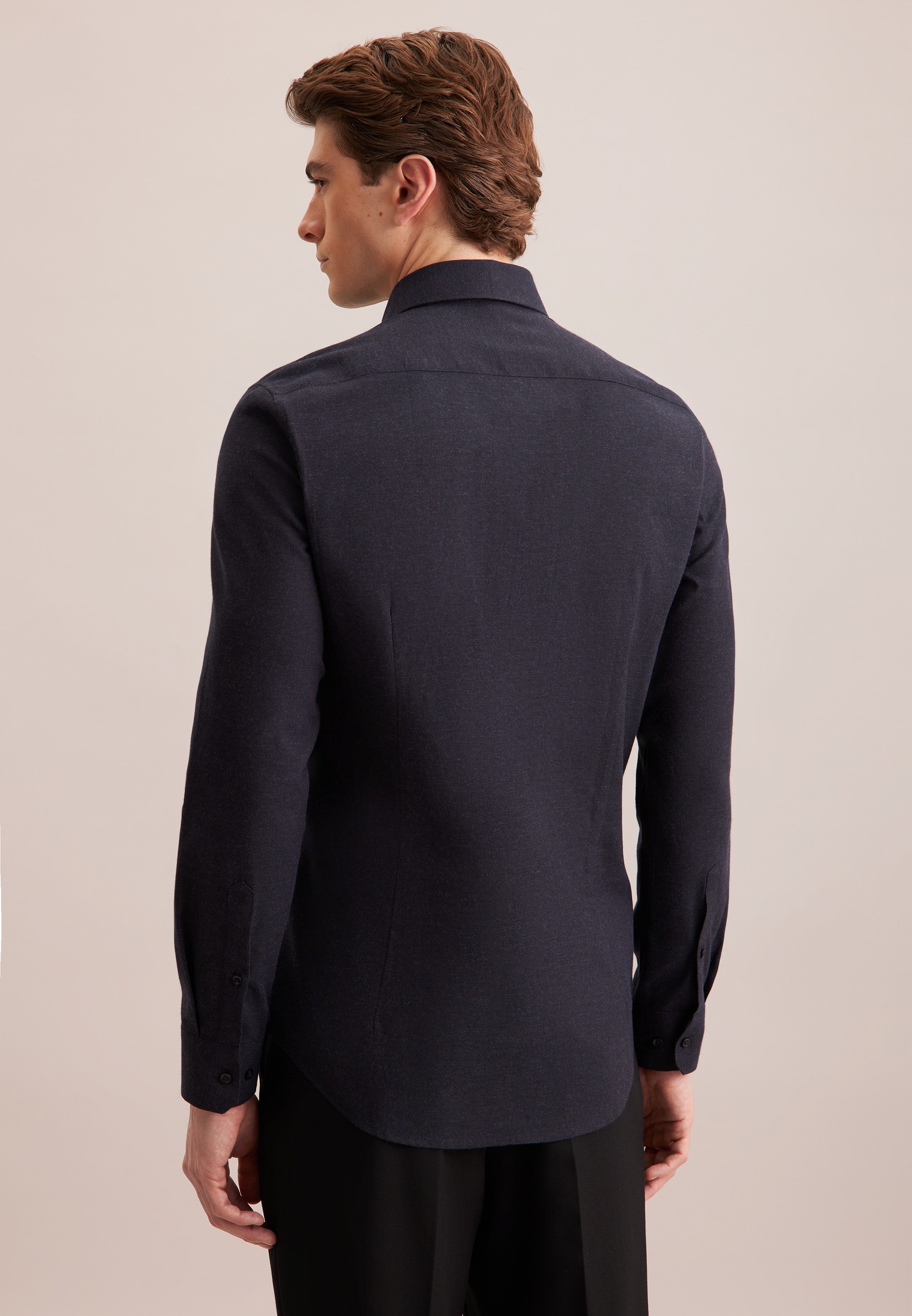 seidensticker Flanellhemd »Schwarze Rose« Shaped 1/1 Kentkragen Uni