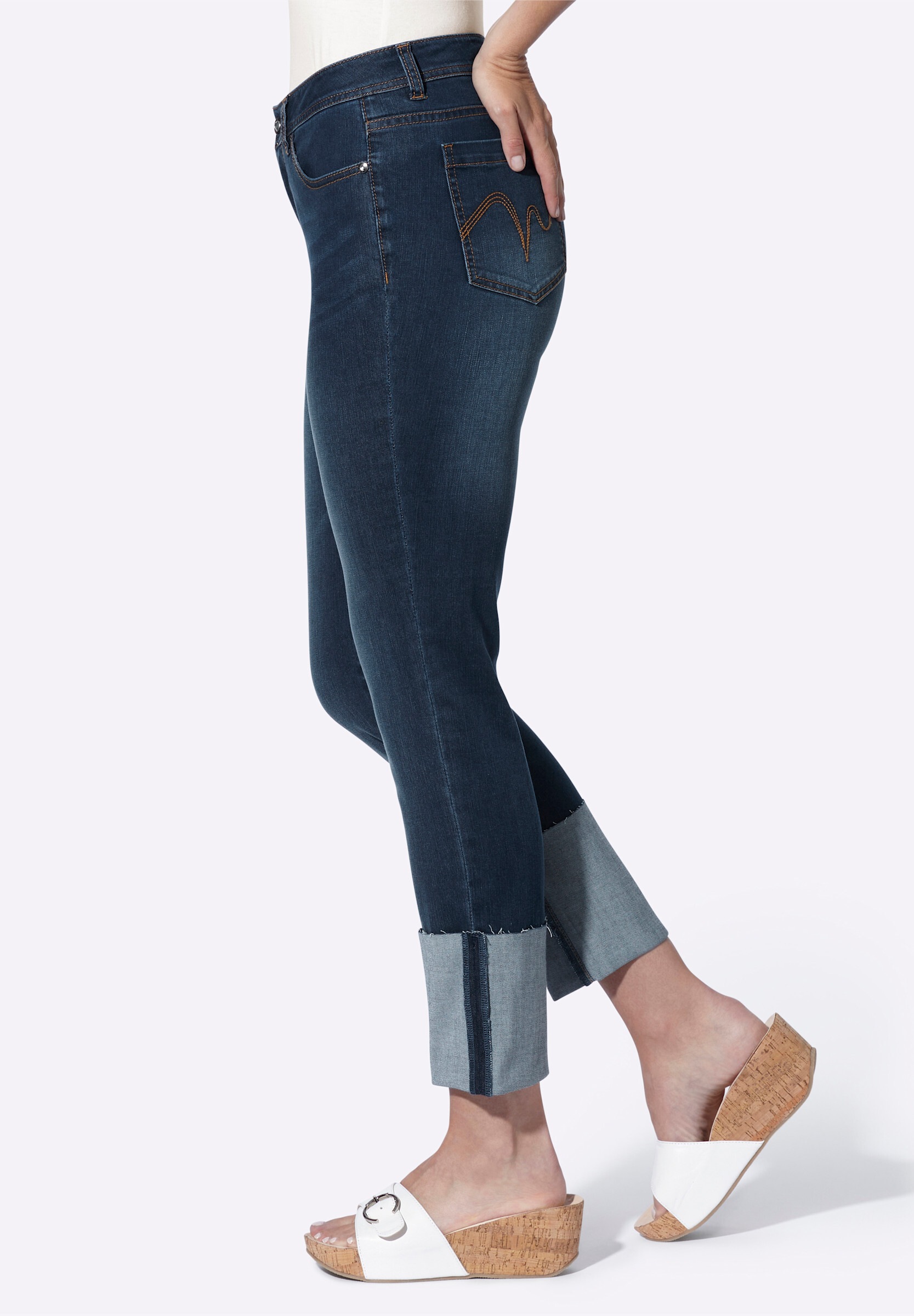 heine 5-Pocket-Hose »7/8-Hose 7/8-Jeans mit hohem Beinaufschlag«
