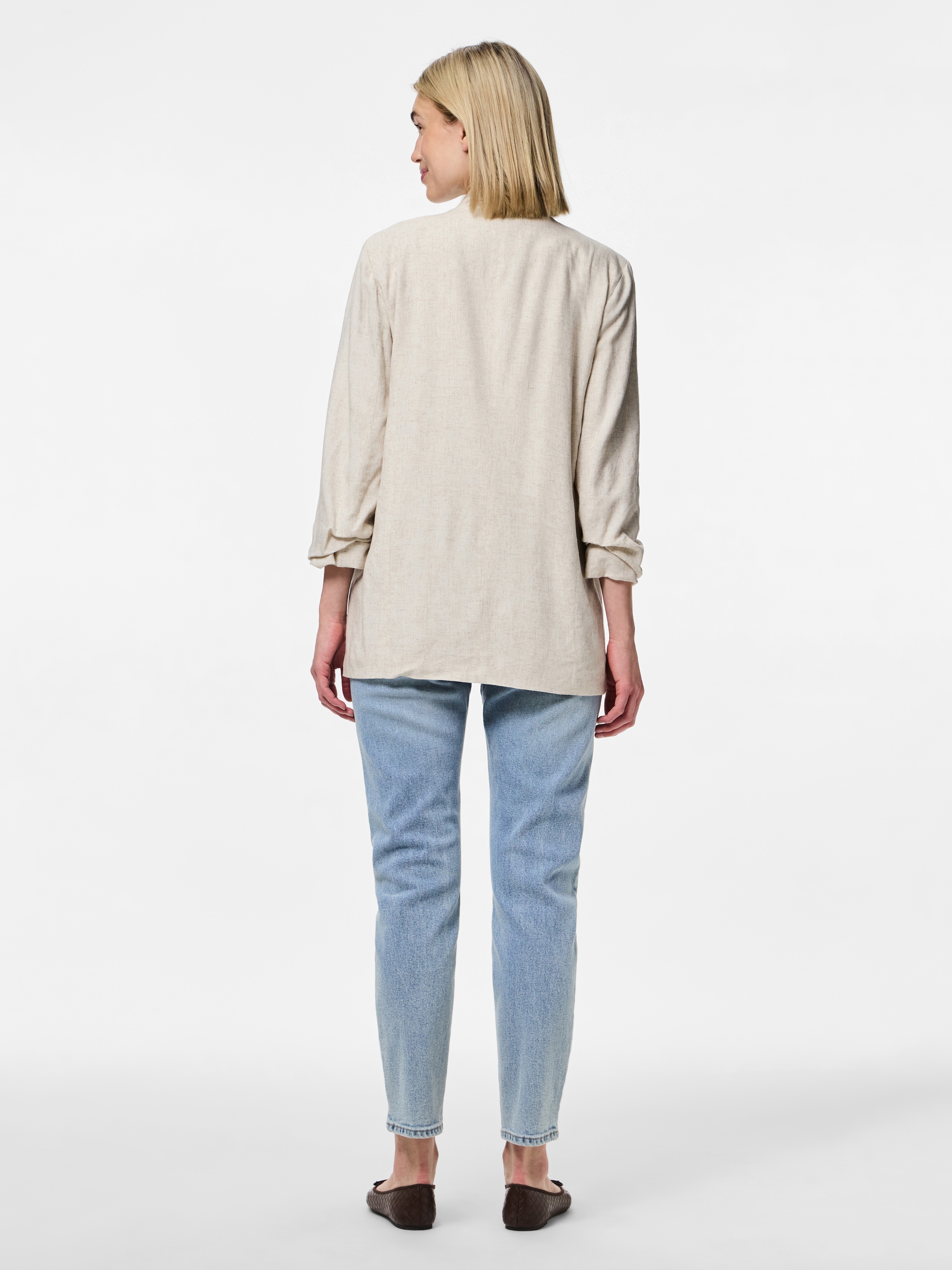 pieces Longblazer »PCPIA BOSELLA BLAZER WVN NOOS«, mit Leinen