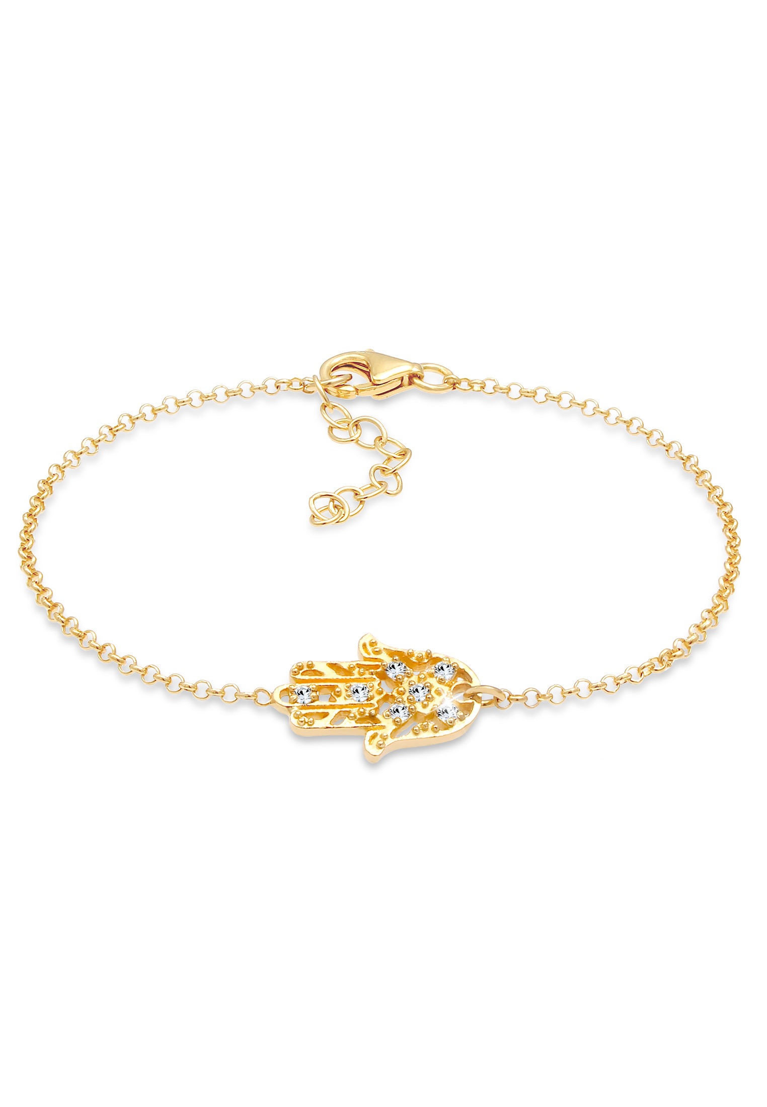 Elli Armkette »Armband Hamsa Fatimas Hand Kristalle 925 Silber«
