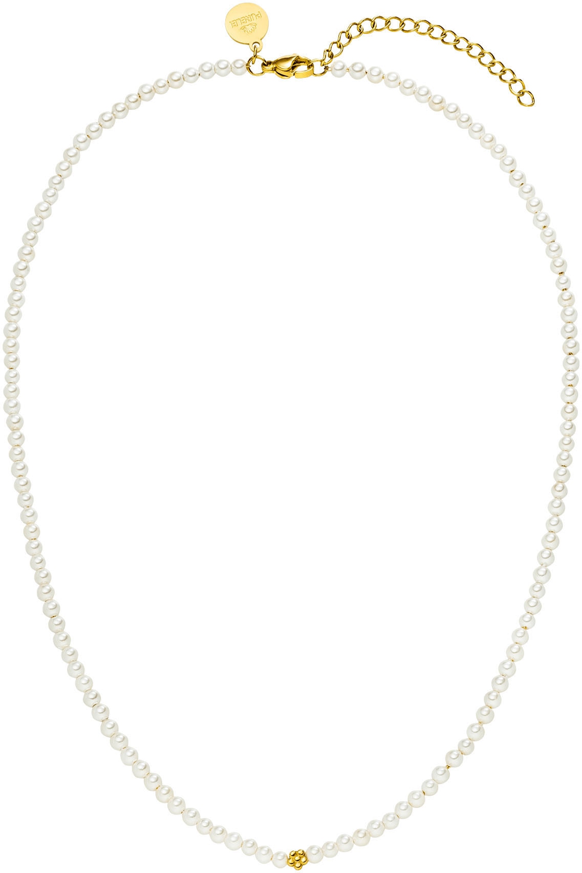 Purelei Perlenkette »Schmuck Geschenk Bloomy Blume, 23162-Necklace-Bloomy-Gold«, mit Muschelkernperle