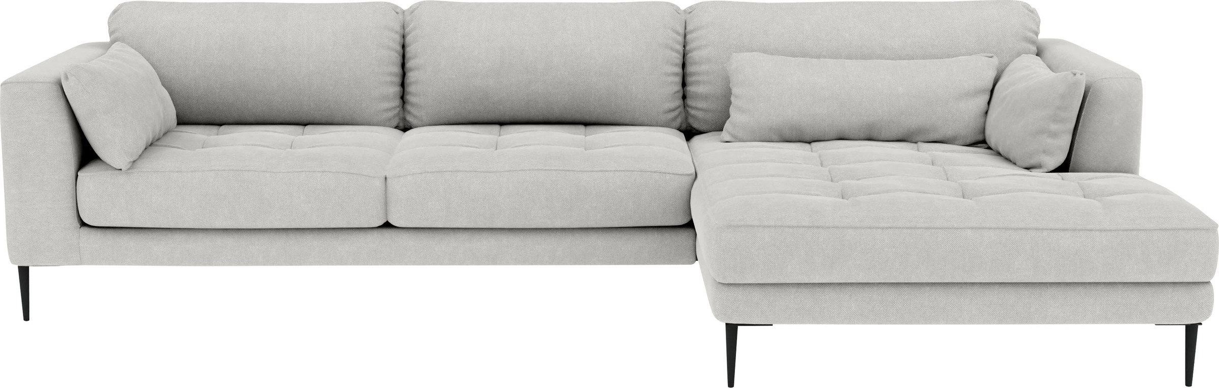 TRENDMANUFAKTUR Ecksofa »Luzi, wahlweise mit Schlaffunktion & Bettkasten. L-Form«, Designsofa mit tollem Sitzkomfort, Metallfüße schwarz, Breite 280 cm