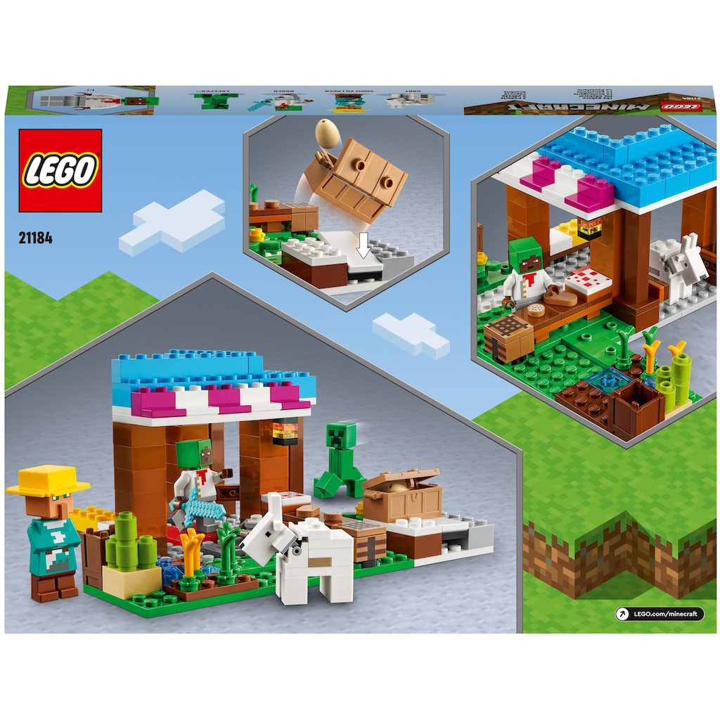 LEGO® Konstruktionsspielsteine »Die Bäckerei (21184), LEGO® Minecraft«, (154 St.), Made in Europe