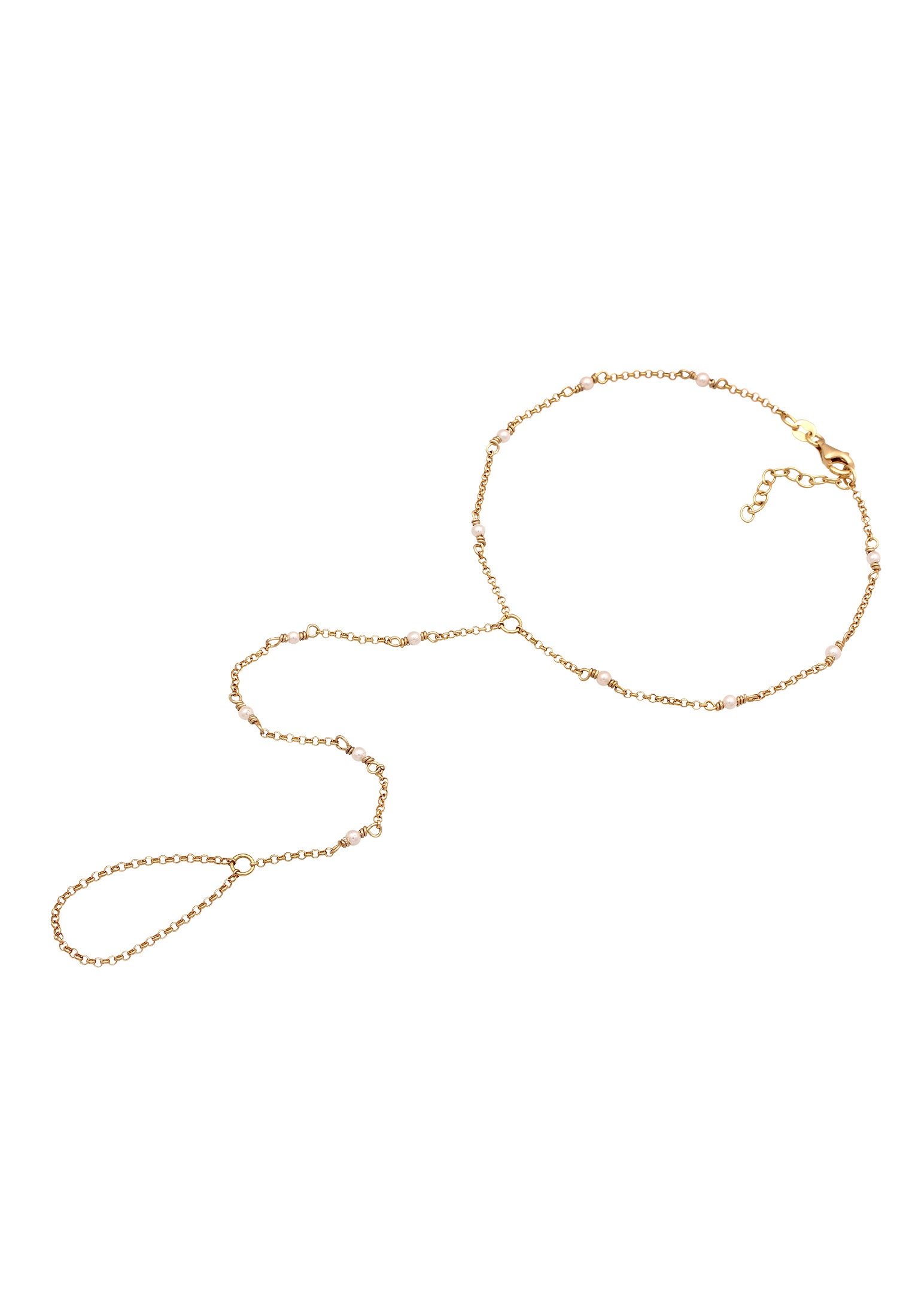 Elli Fußkette »Fußschmuck Muschelkernperle Fuß Chain 925 Sterling Silber«