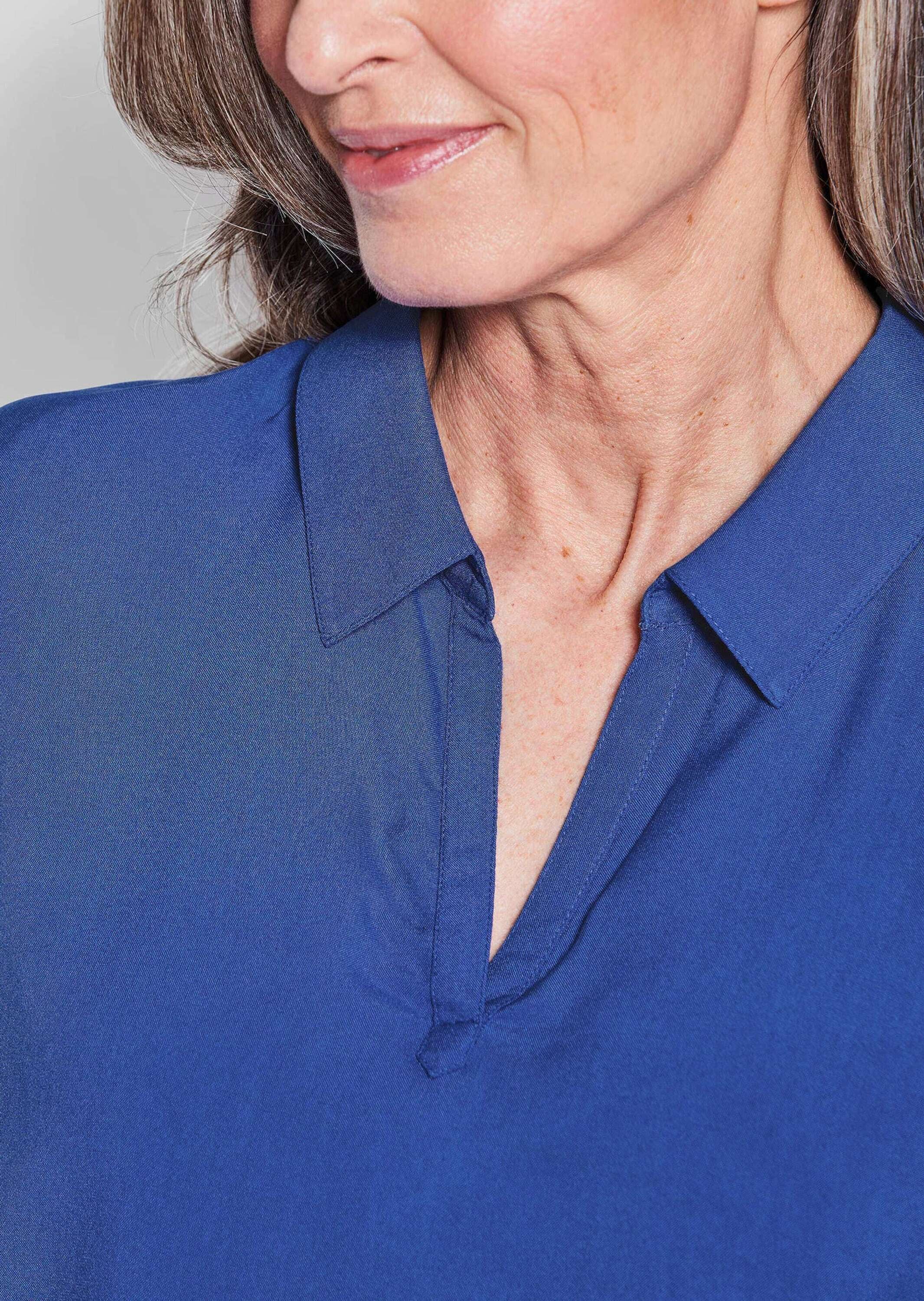 GOLDNER Klassische Bluse »Uni Bluse mit Hemdkragen« superangenhme fliessende Viskose