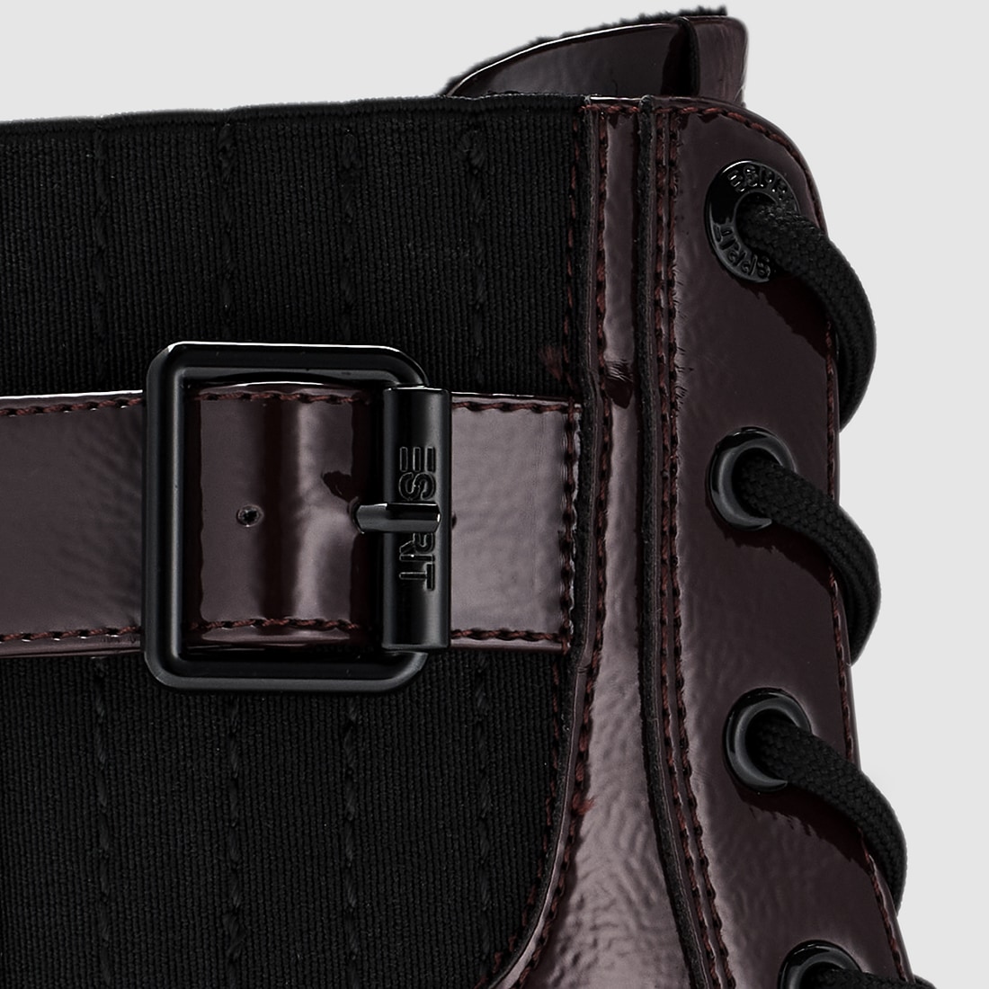 Esprit Schnürboots »MILLIE«  Schnürstiefelette, Blockabsatz, in Lack-Optik