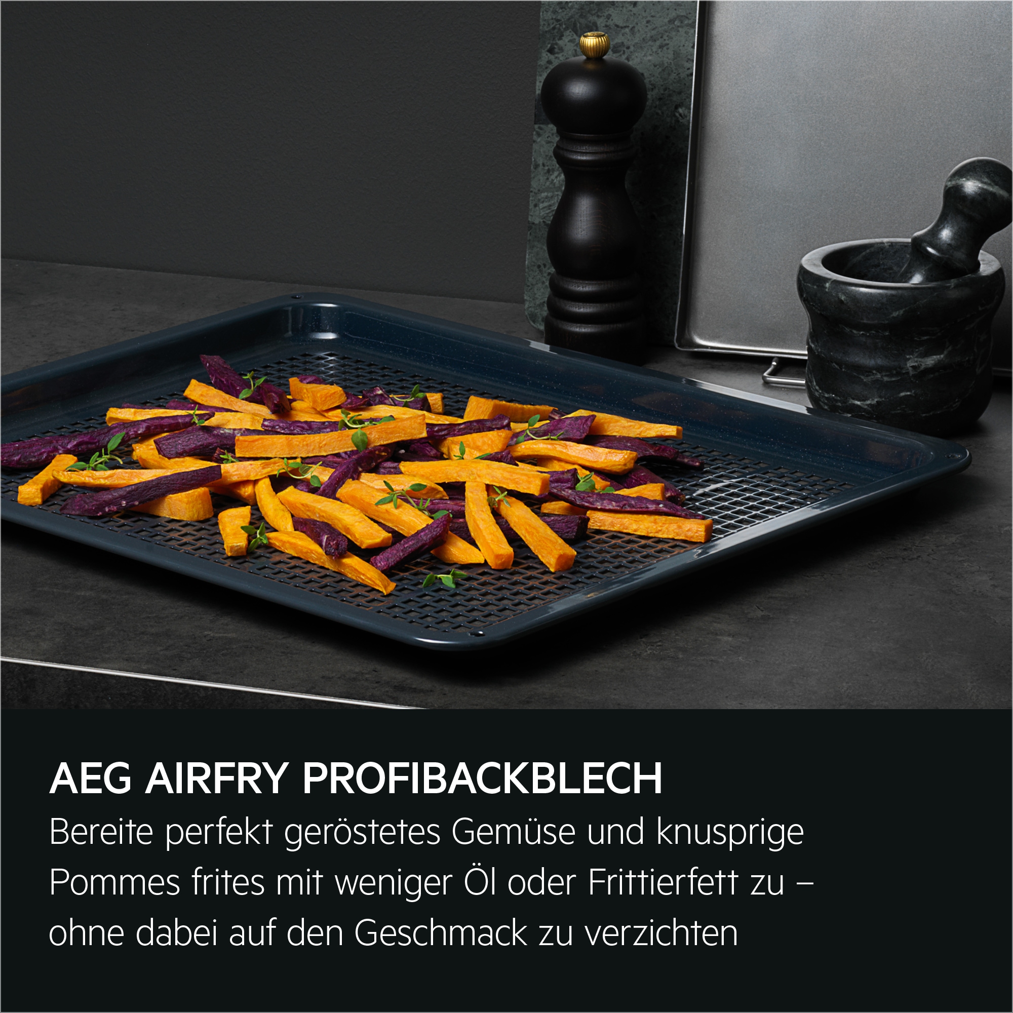 AEG Backblech »AirFry Tray Backblech A9OOAF00«, Emaille, perfekt geröstetes Gemüse und knusprige Pommes frites mit weniger Öl