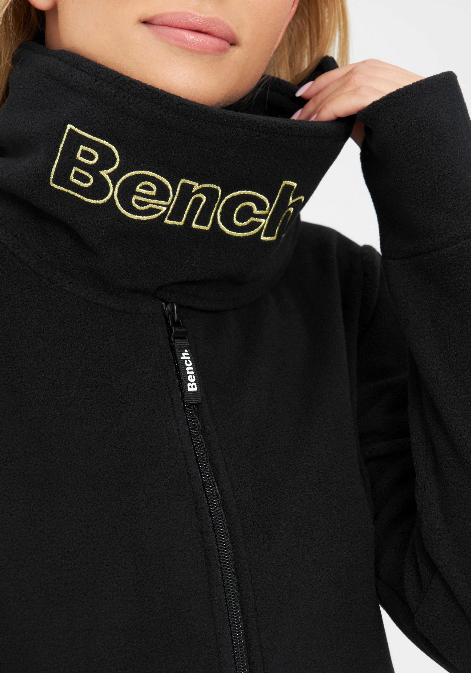 Bench. Fleecejacke »FUNNEL«, (1 St.), ohne Kapuze, mit Glitzerstickerei