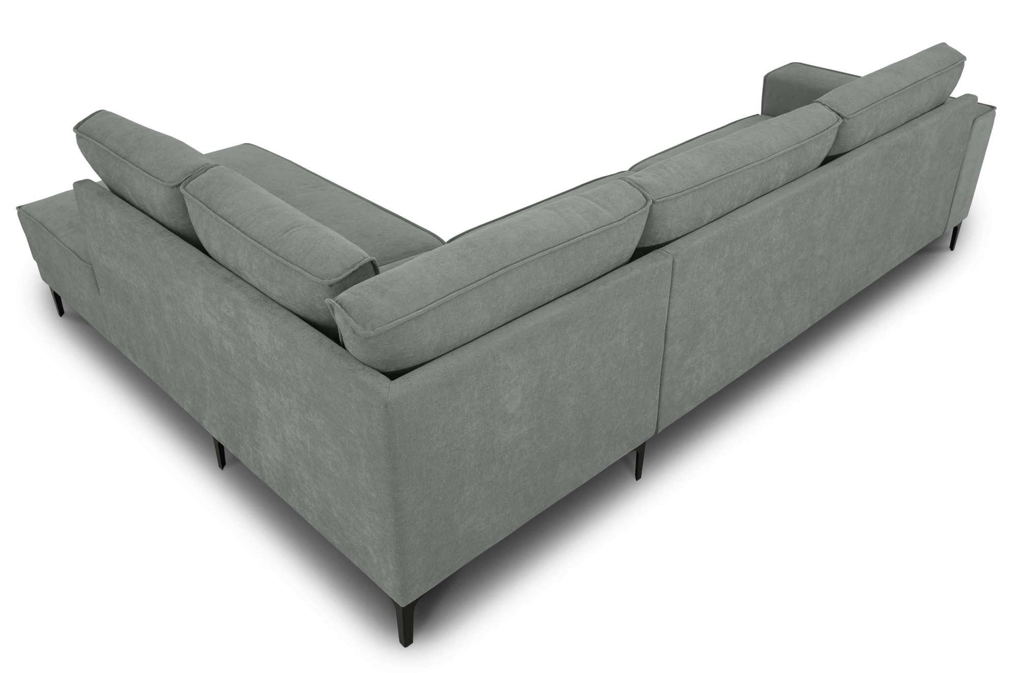 Places of Style Ecksofa »Polsterecke Oland, Struktur, Flachgewebe, Luxus-Microfaser, Boucle«, L-Form, 289 cm, Wellenunterfederung, Skandi-Design, Metallfüße