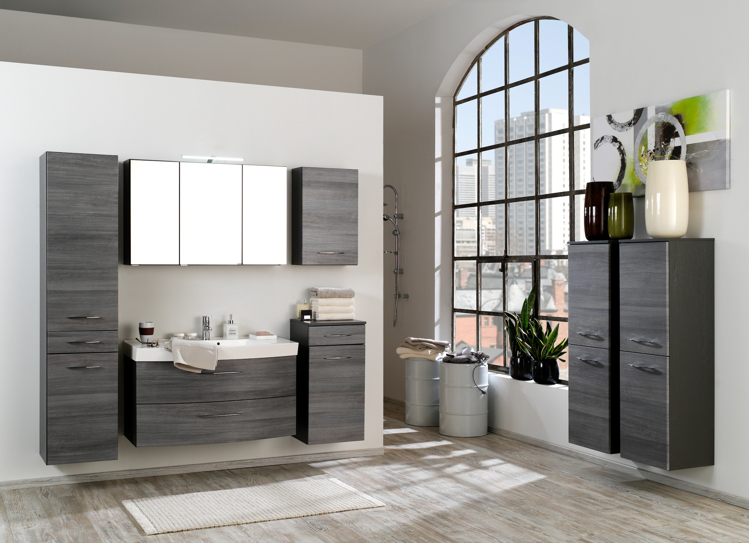 welltime Spiegelschrank »Florida«, Breite 100 cm, mit LED-Beleuchtung