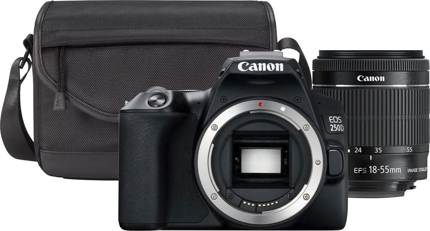 Canon Systemkamera »250D Kit«, EF-S SB130 MP, 24,1 III, f/3.5-5.6 bei 18-55mm f/3.5-5.6 Bluetooth-WLAN + EF-S III 18-55mm 