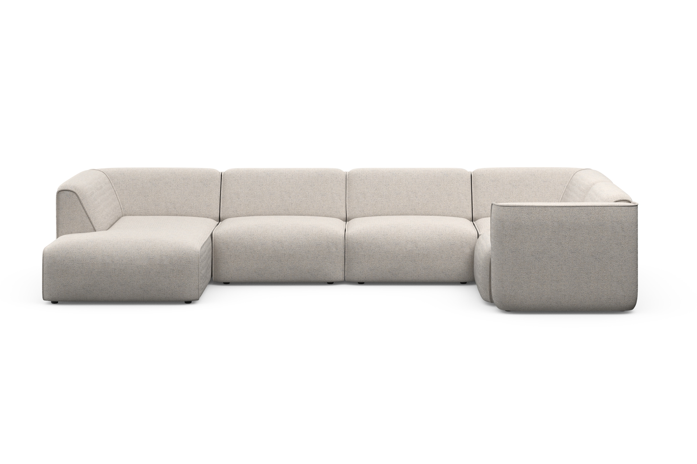 RAUM.ID Wohnlandschaft »Merid U-Form, jederzeit durch Module erweiterbar, B/T/H: 367/206/70 cm«, als Modul oder separat verwendbar, für individuelle Zusammenstellung