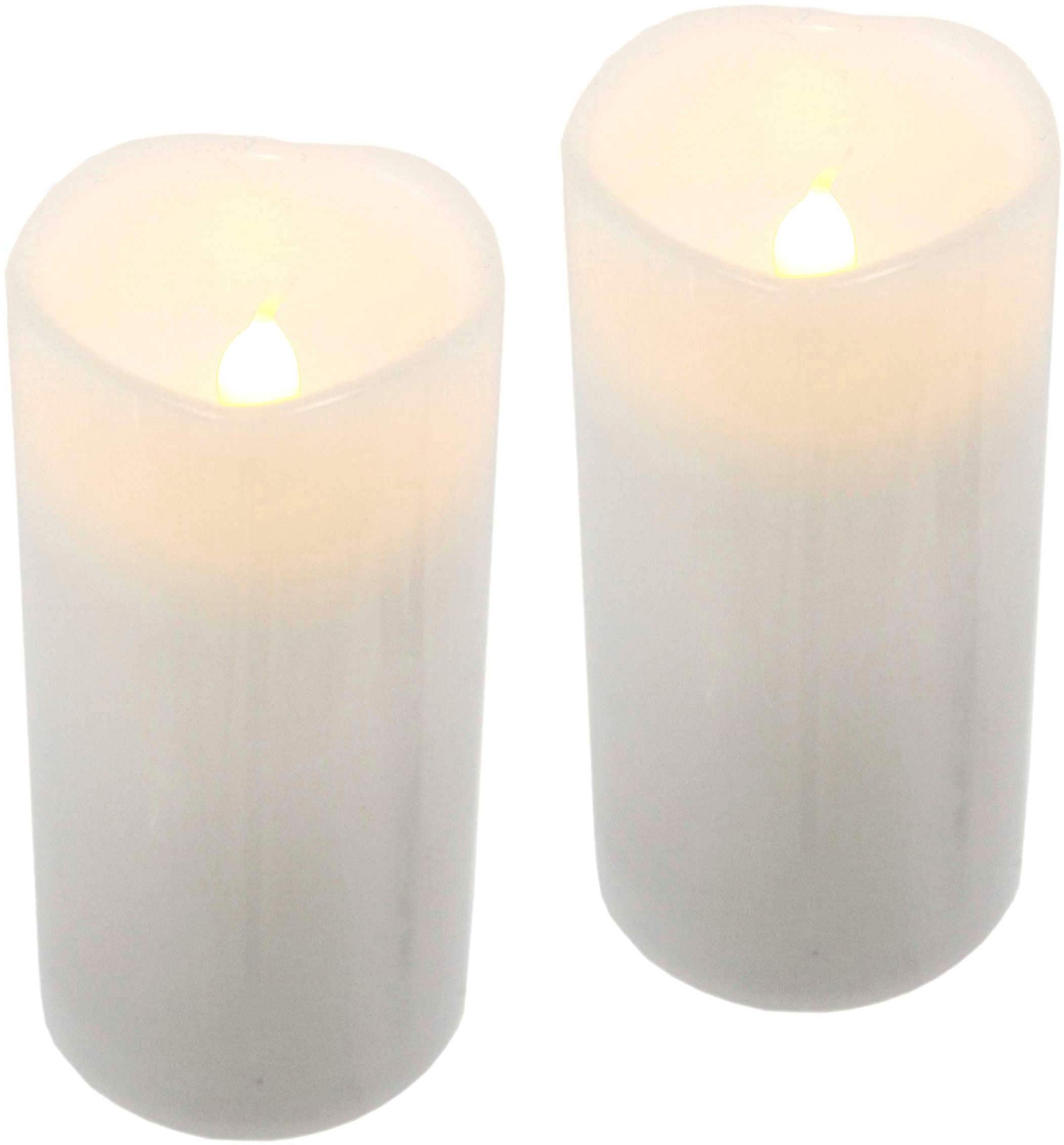 I.GE.A. LED-Kerze »Batteriebetriebene LED-Kerzen aus Echtwachs, Höhe ca. 12,5 cm«, flackerndes Stimmungslicht, Stumpenkerze für den Adventskranz