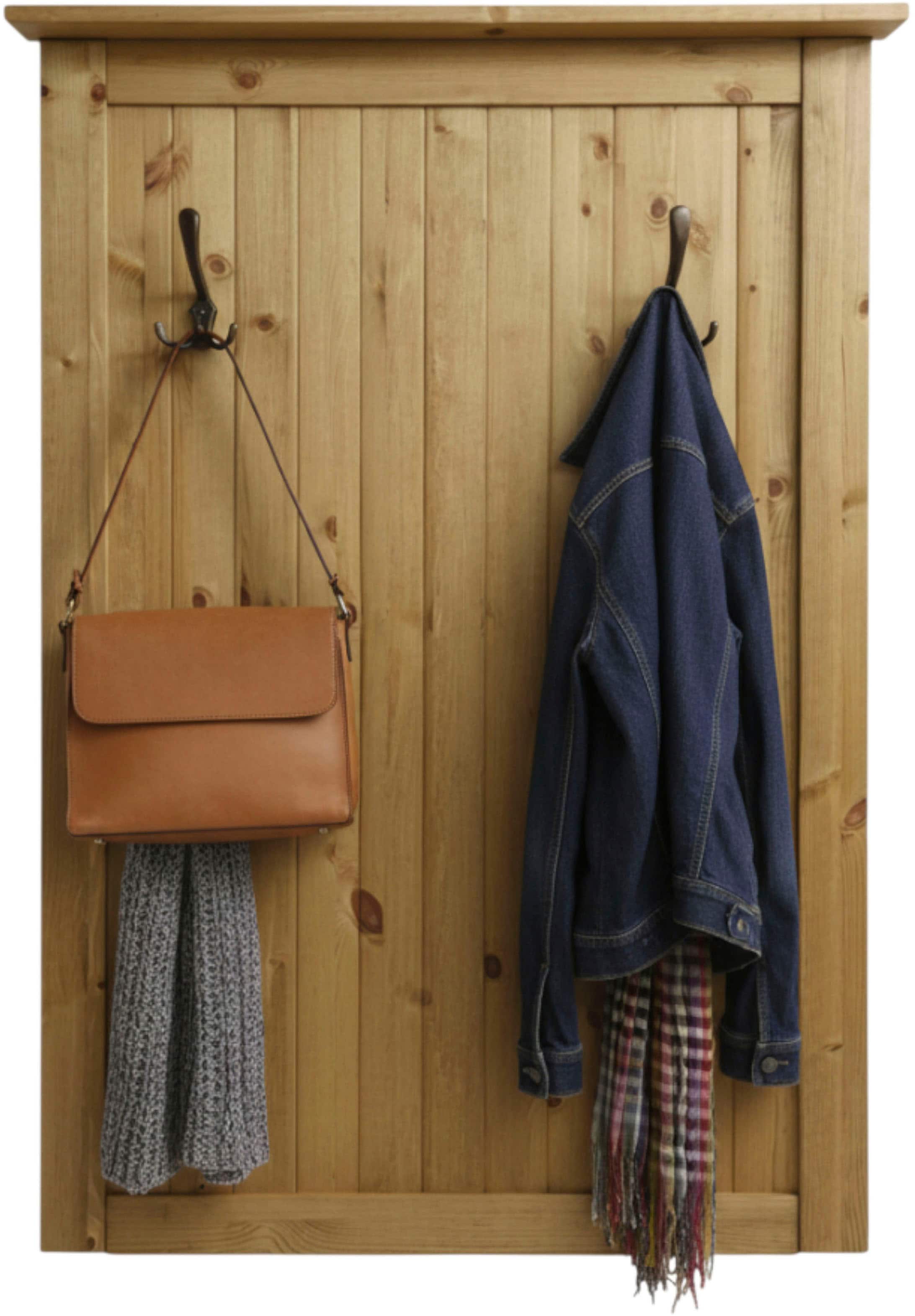 OTTO home Garderobenpaneel »Juventus« 1 Stk. tlg. aus massiver Kiefer, 4 Doppelhaken