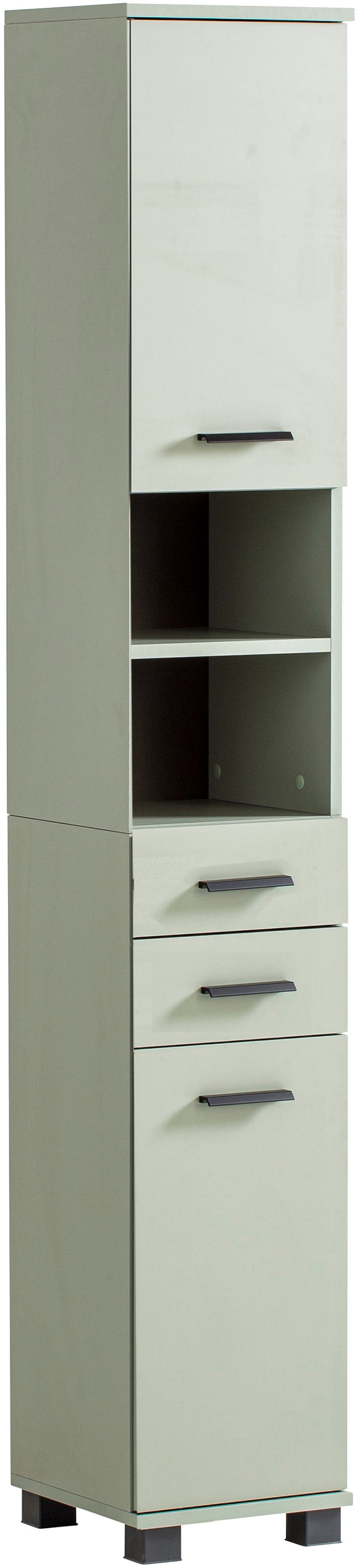 welltime Hochschrank »Palermo, Breite 30 cm«, Wechselbarer Türanschlag, Metallbeschläge