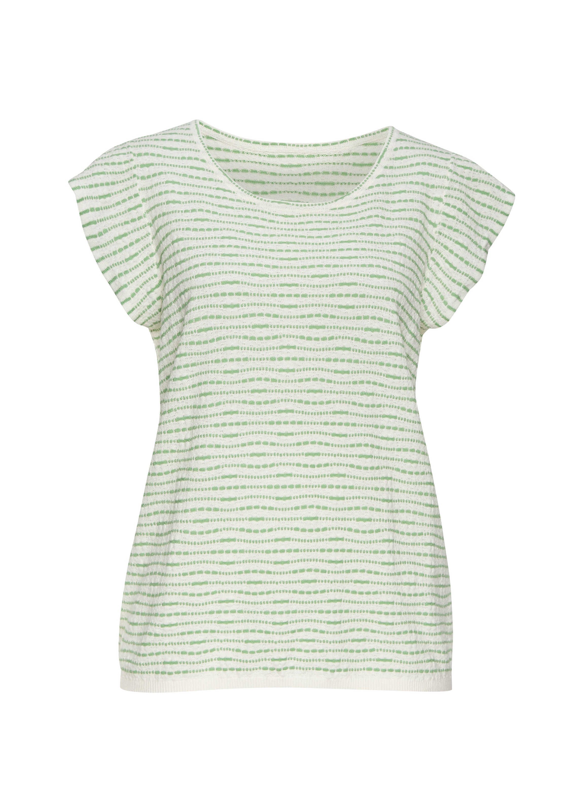 Vivance Rundhalsshirt »mit Streifenstruktur«, aus leichter Feinstrickqualität